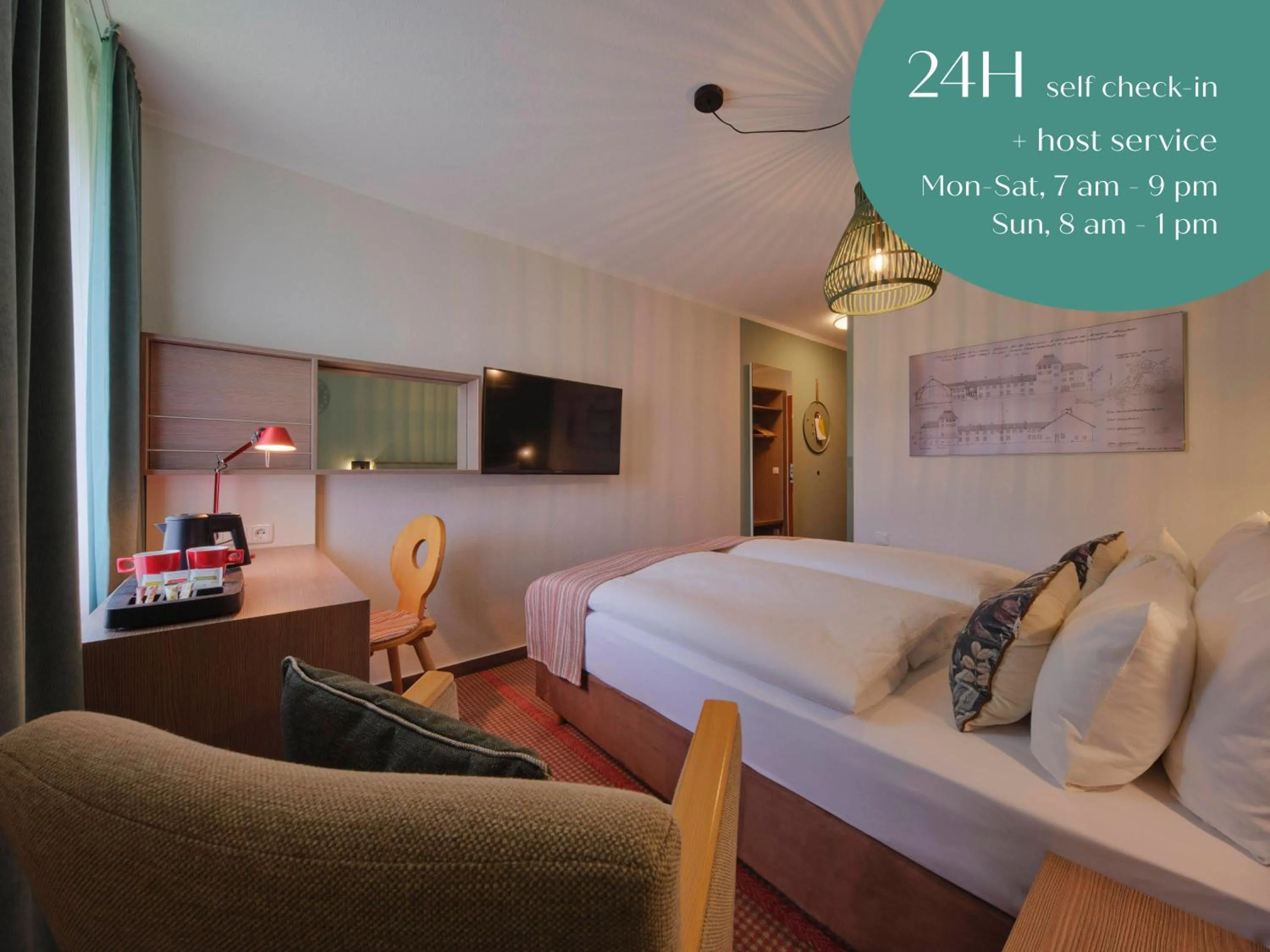 Bed in Classik Hotel Martinshof, Messe München