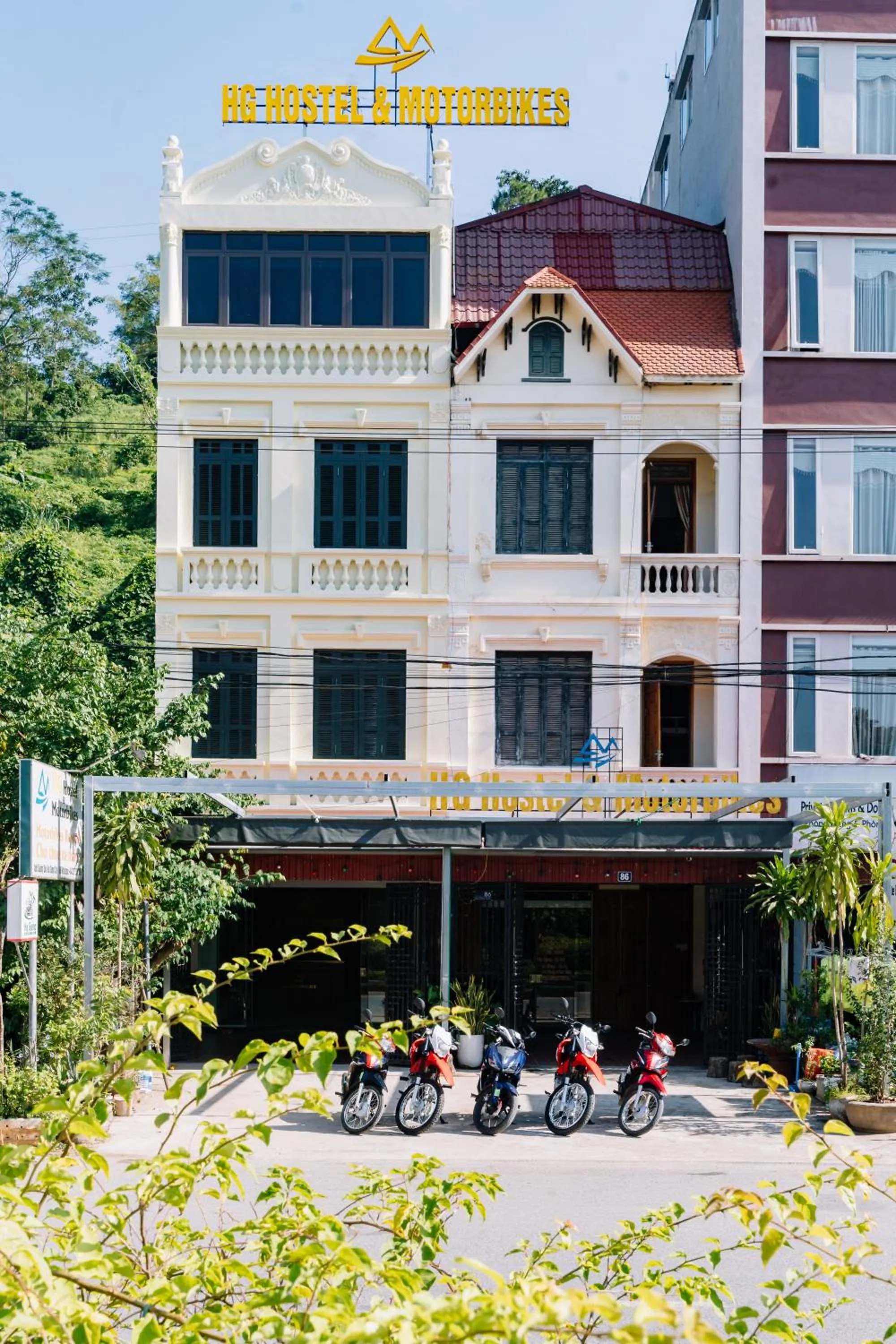 Property building in HG Hostel provide Tours & Motorbikes
