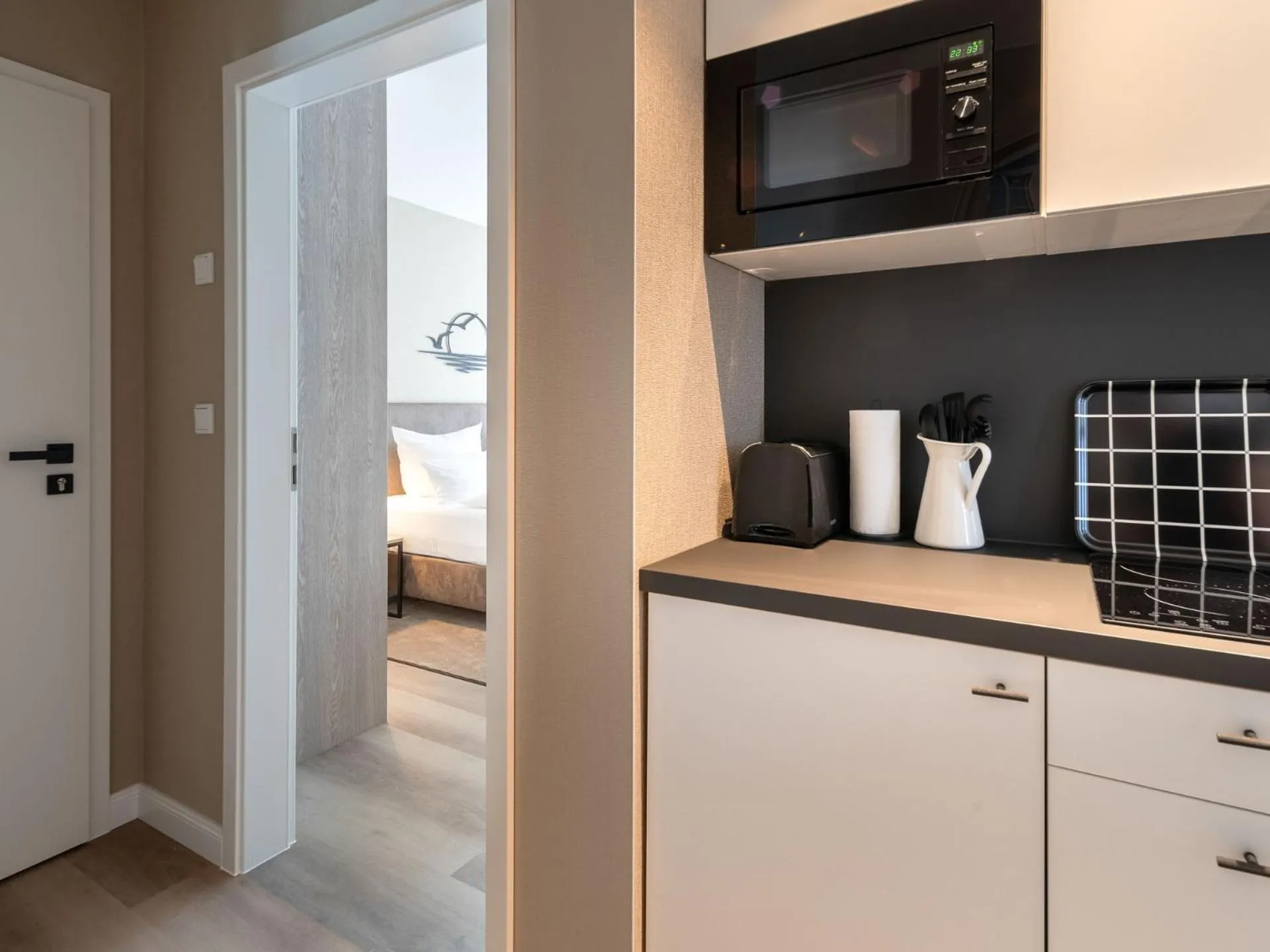 Kitchen or kitchenette in Hotel am Schlosspark garni