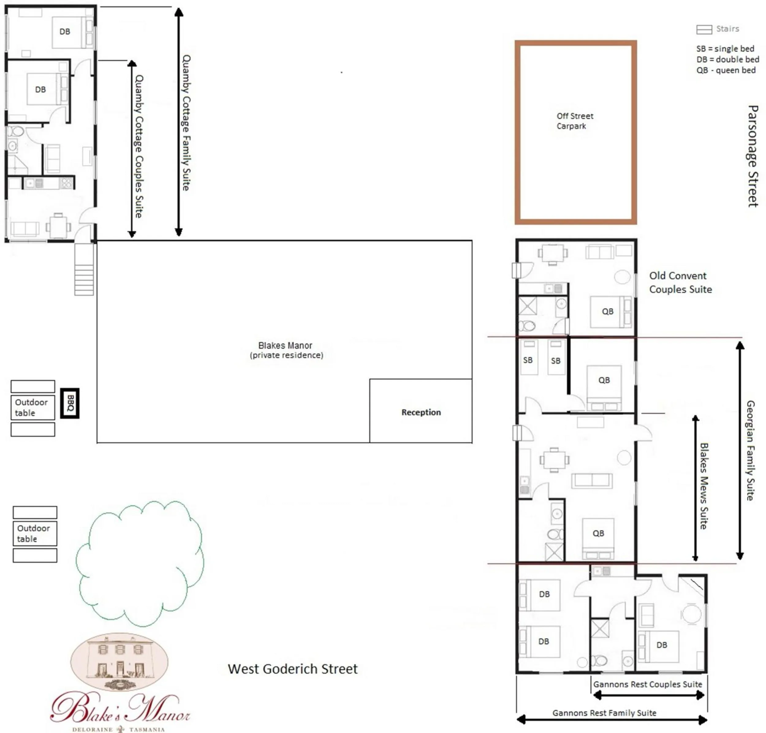 Floor plan in Blakes Manor Self Contained Heritage Accommodation