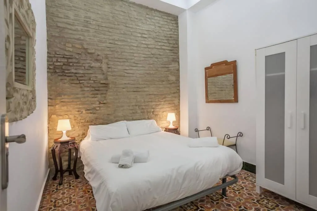 Bedroom, Bed in PuraSevilla apartments