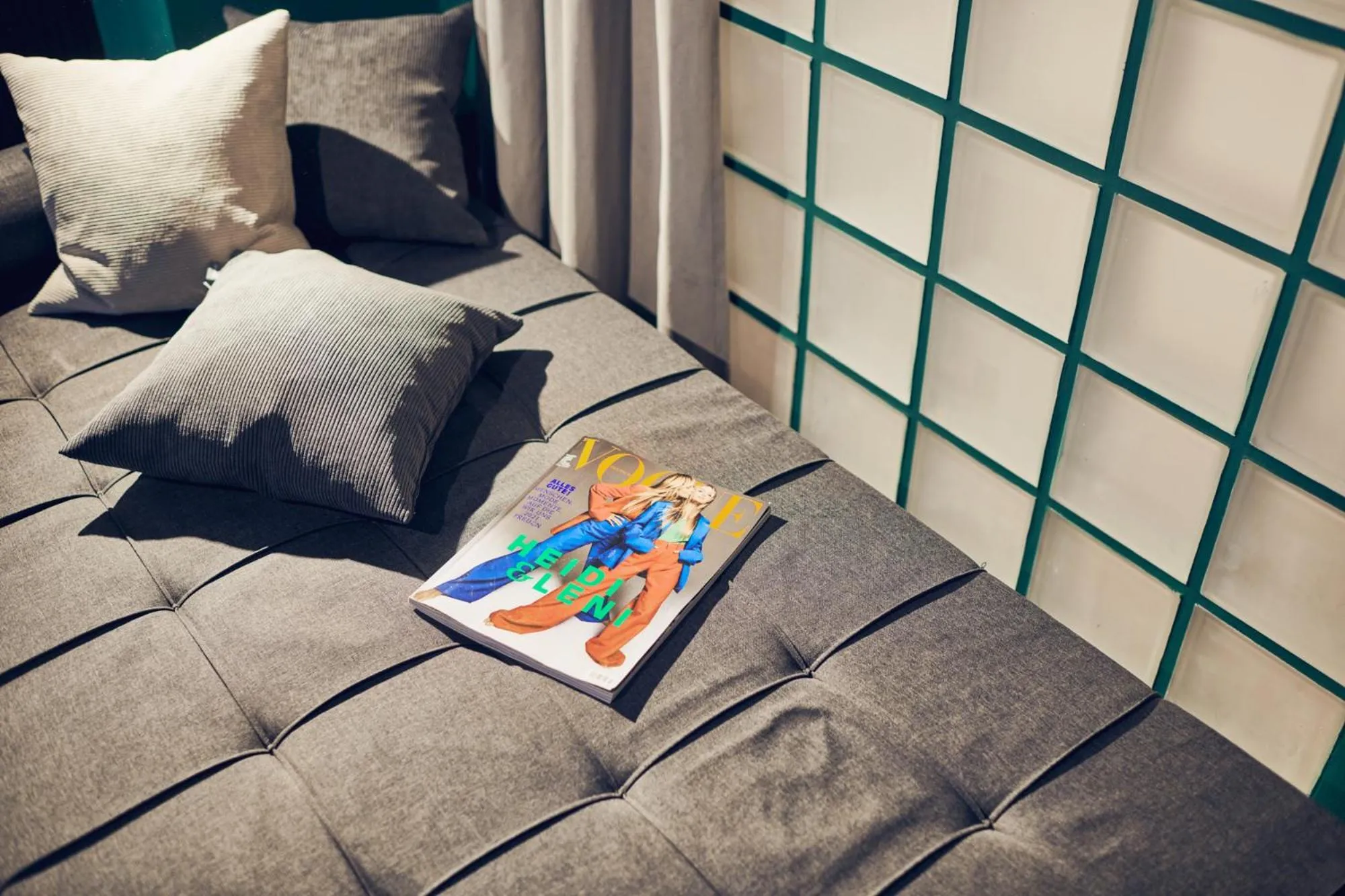 Decorative detail, Bed in art Hotel Tucholsky