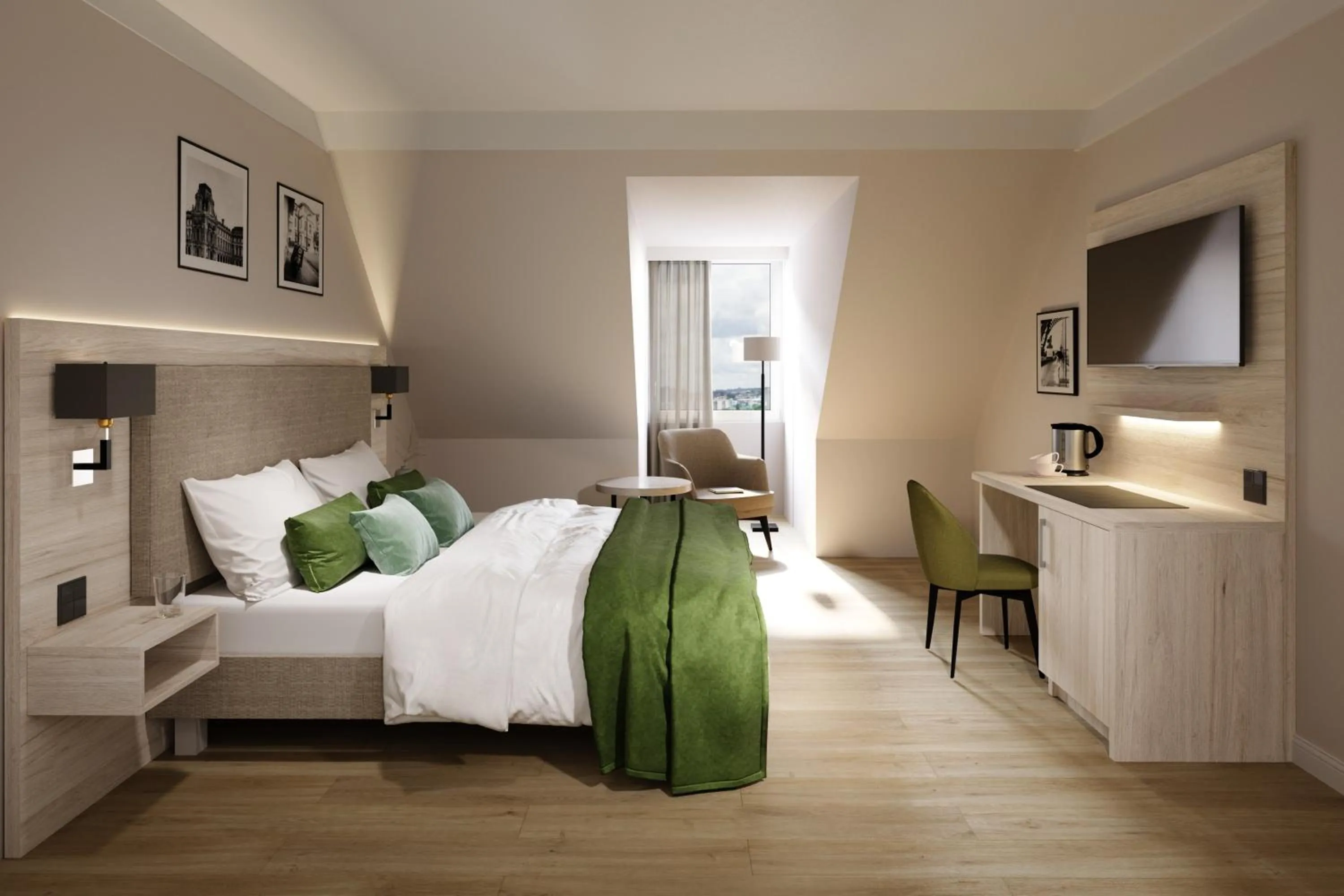 Bed in Seehotel Heidehof