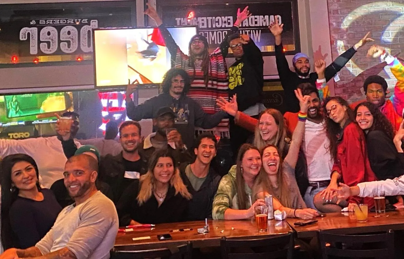 group of guests in Gaslamp Hostel