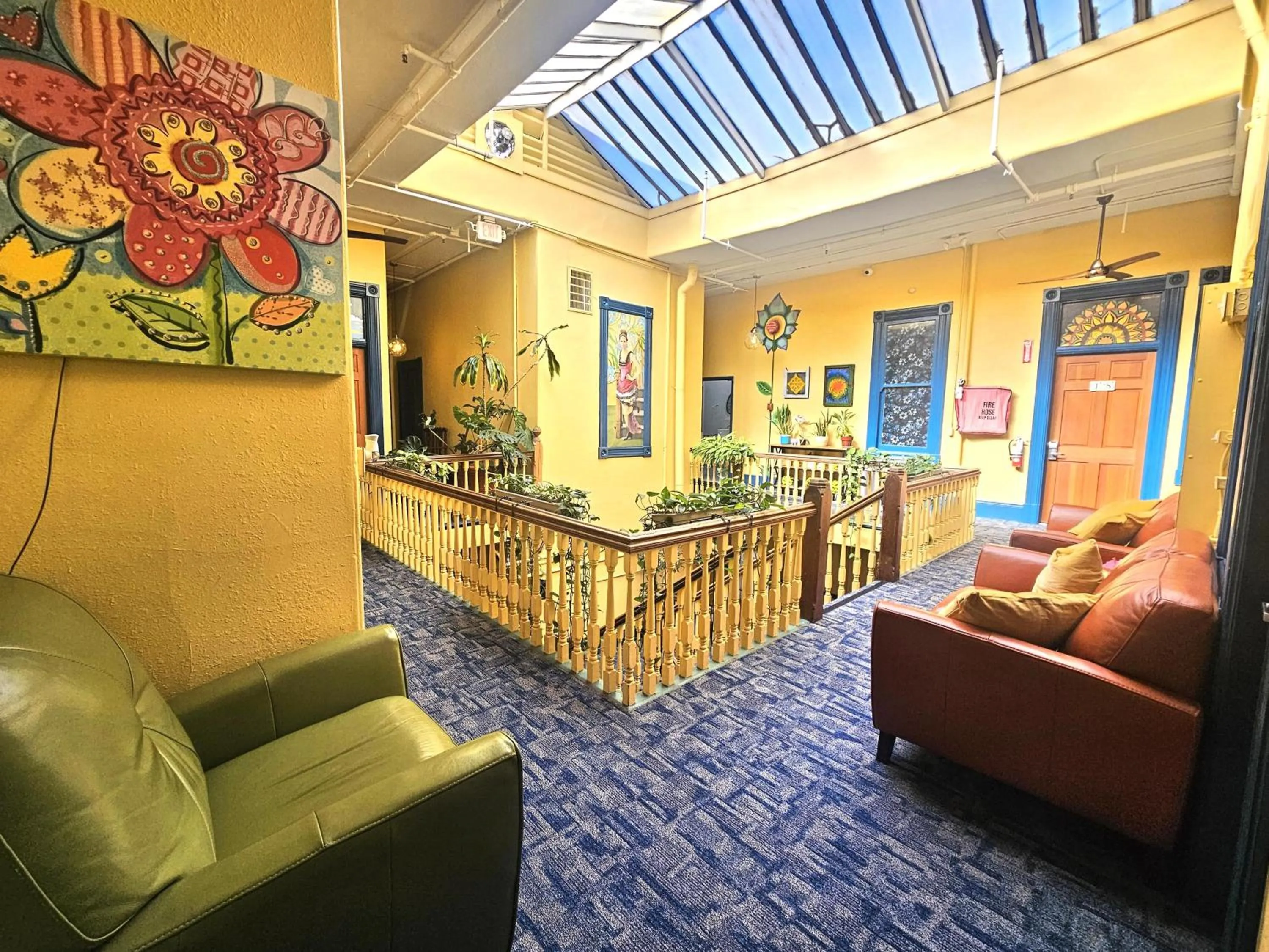 Seating area in Gaslamp Hostel