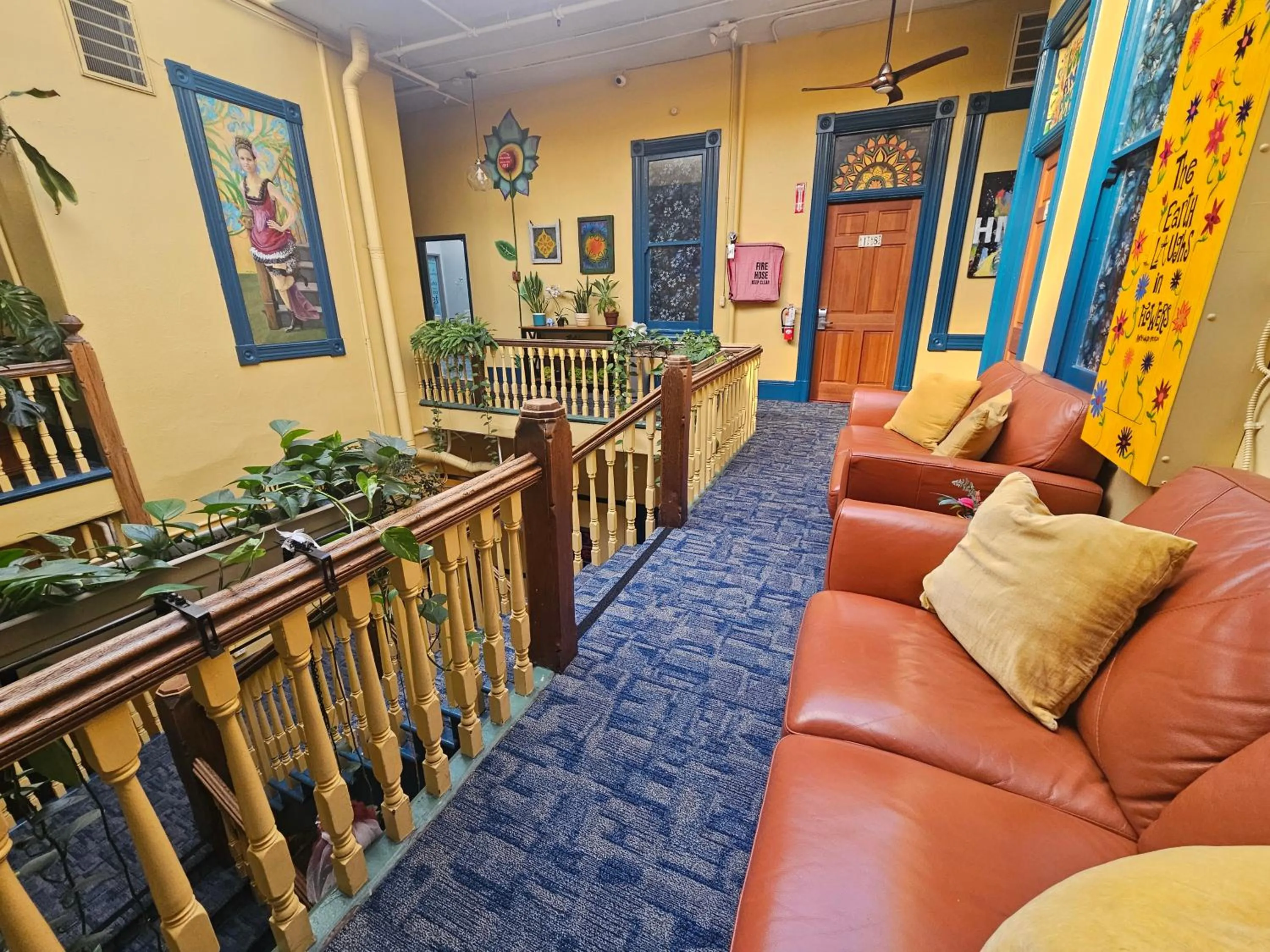 Seating area in Gaslamp Hostel