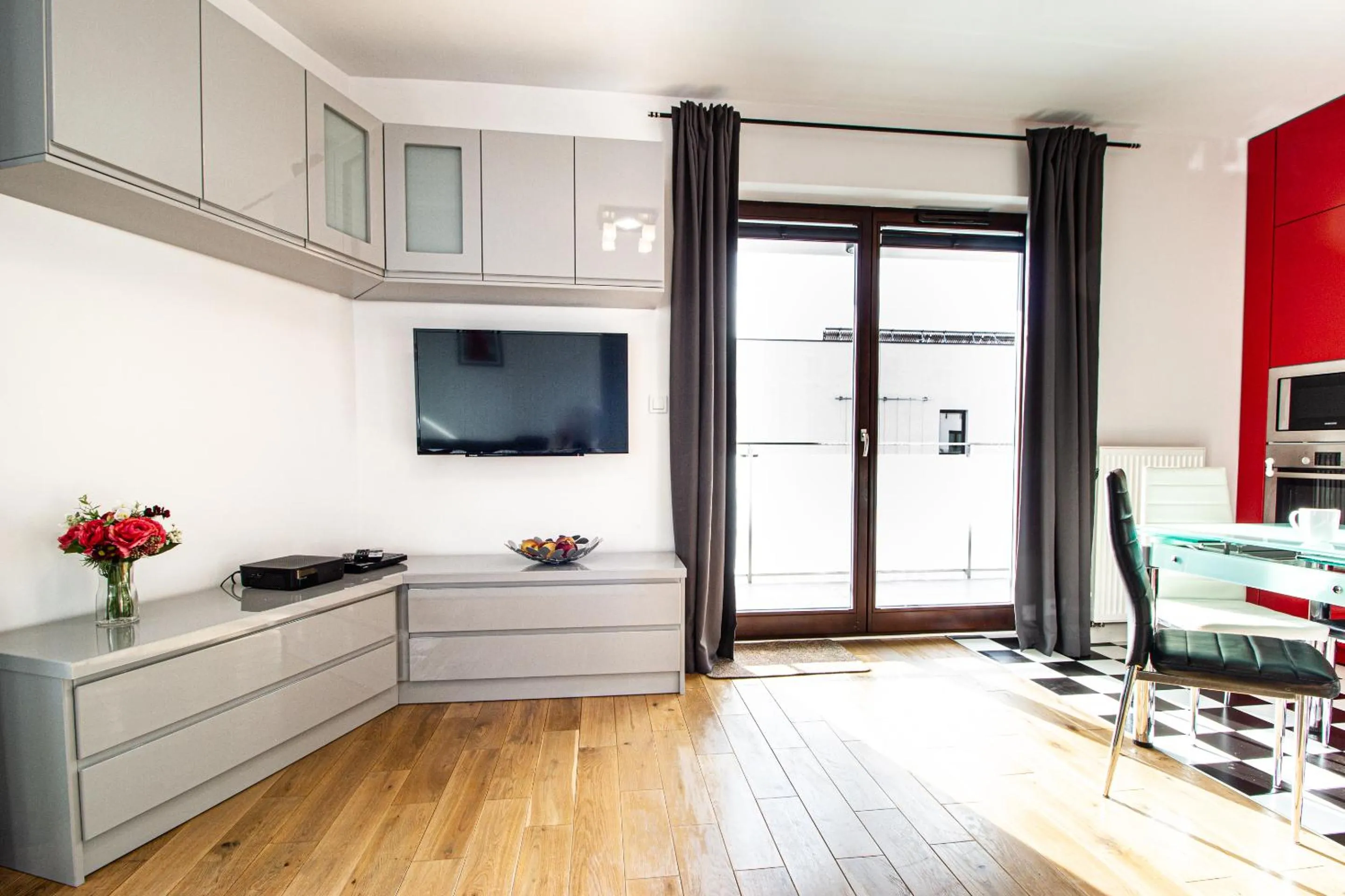 TV and multimedia in Krasińskiego Żoliborz Stylish Apartment by BookingHost