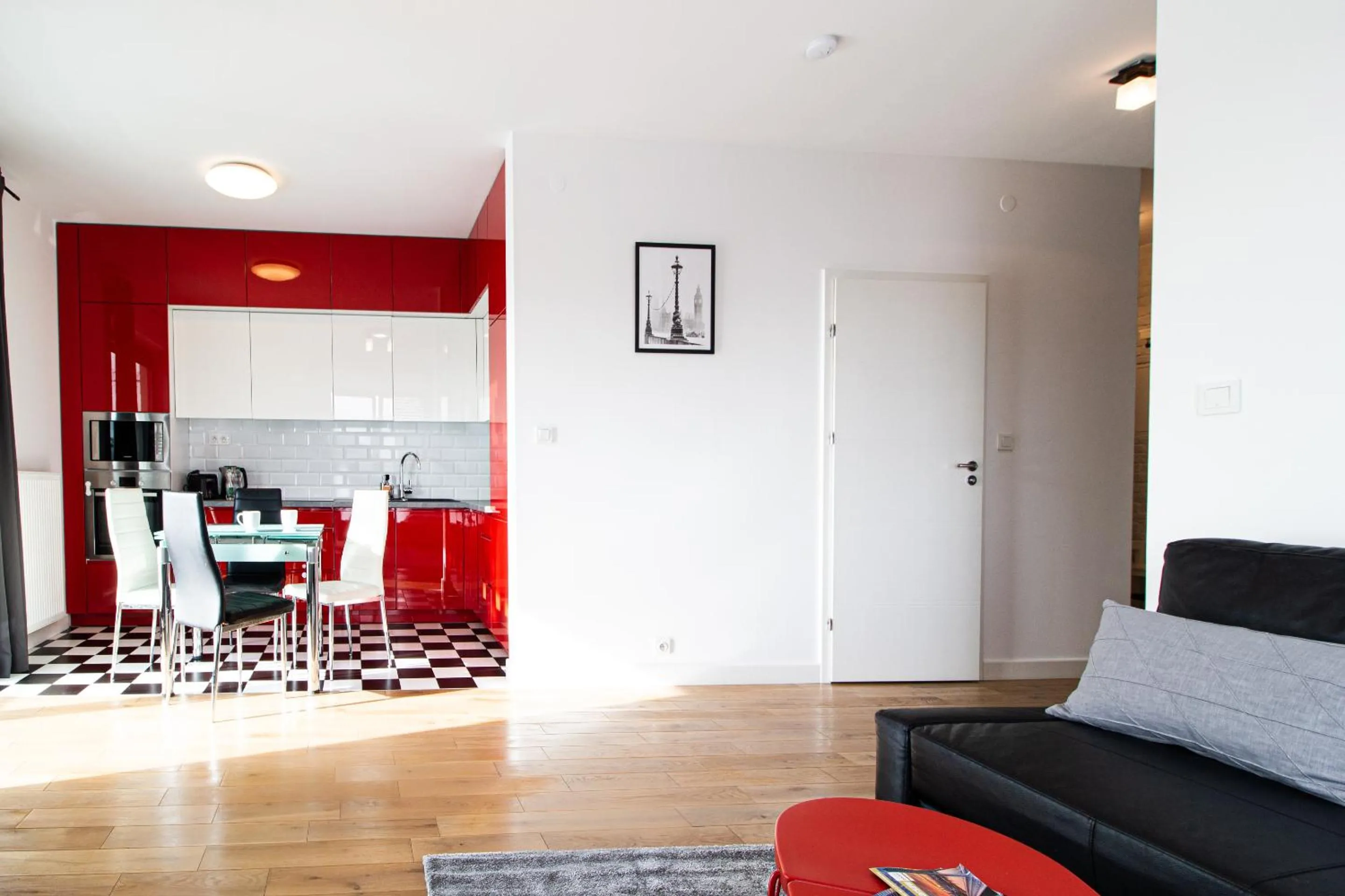 Kitchen or kitchenette in Krasińskiego Żoliborz Stylish Apartment by BookingHost