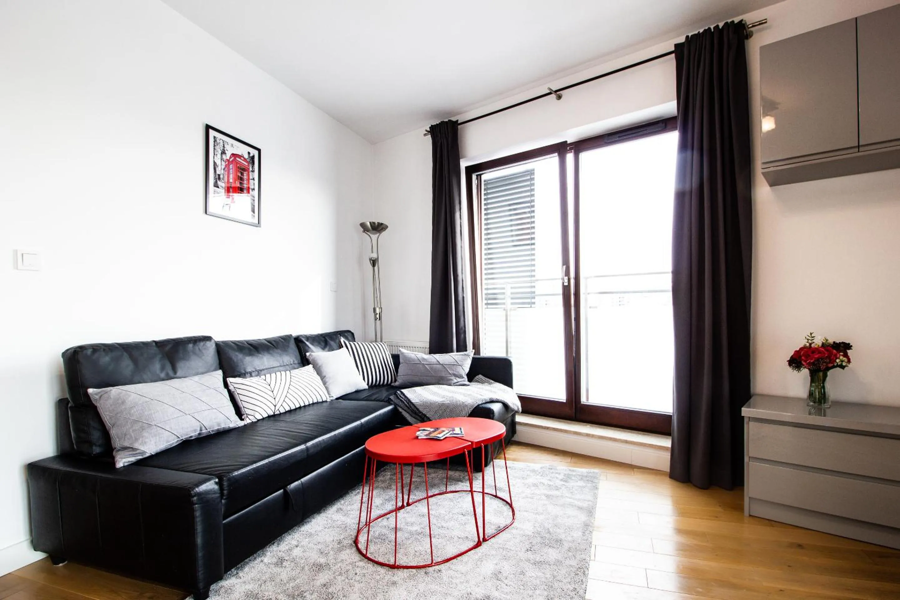 Living room in Krasińskiego Żoliborz Stylish Apartment by BookingHost