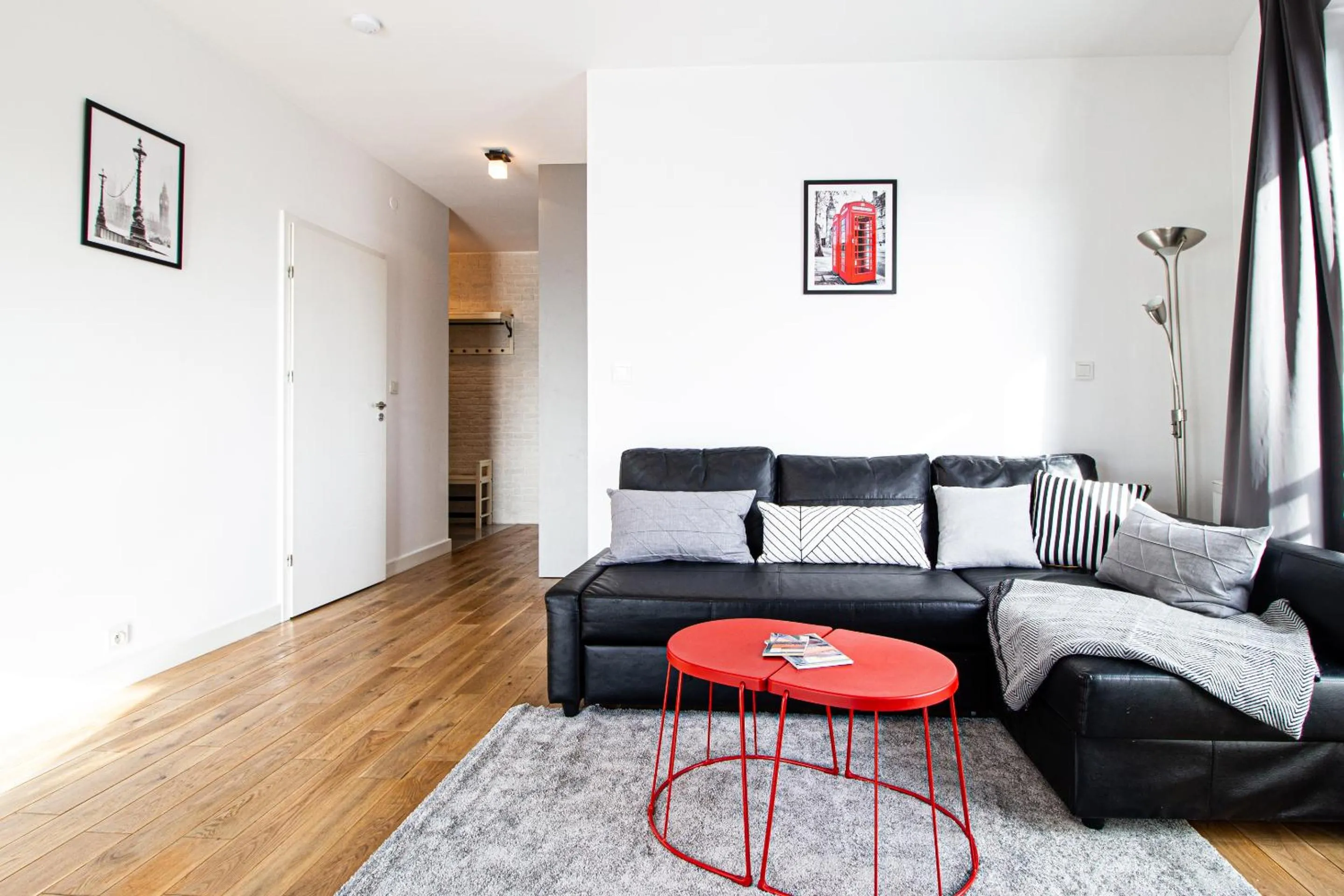 Living room in Krasińskiego Żoliborz Stylish Apartment by BookingHost