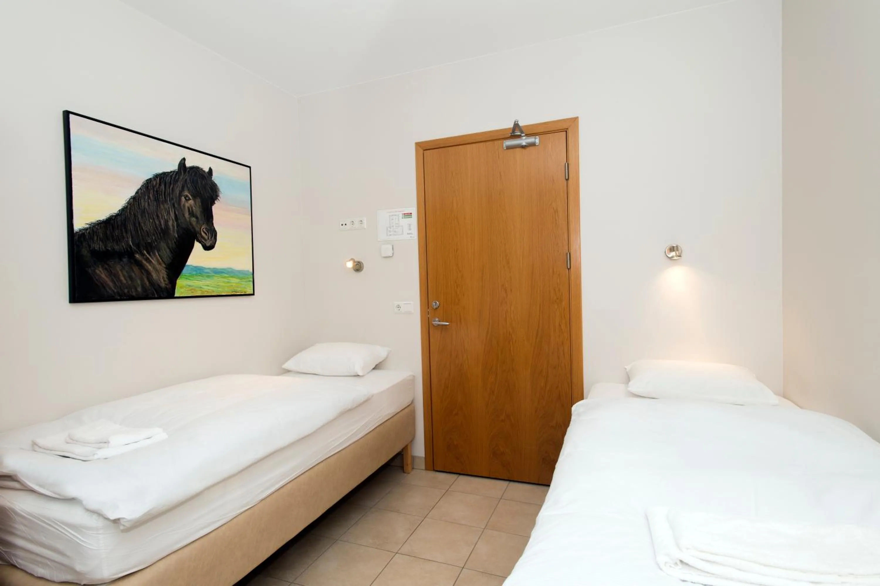 Bedroom, Bed in Guesthouse Eldhestar