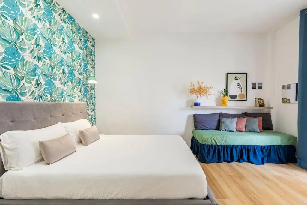 Bed in Tufo Giallo Rooms