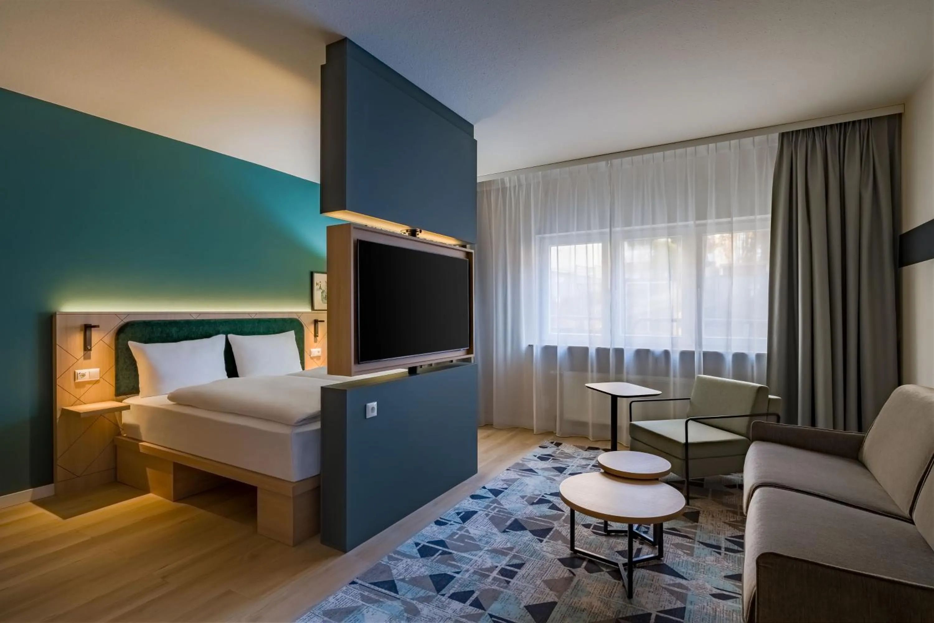 Living room, Bed in Spark By Hilton Stuttgart Sindelfingen