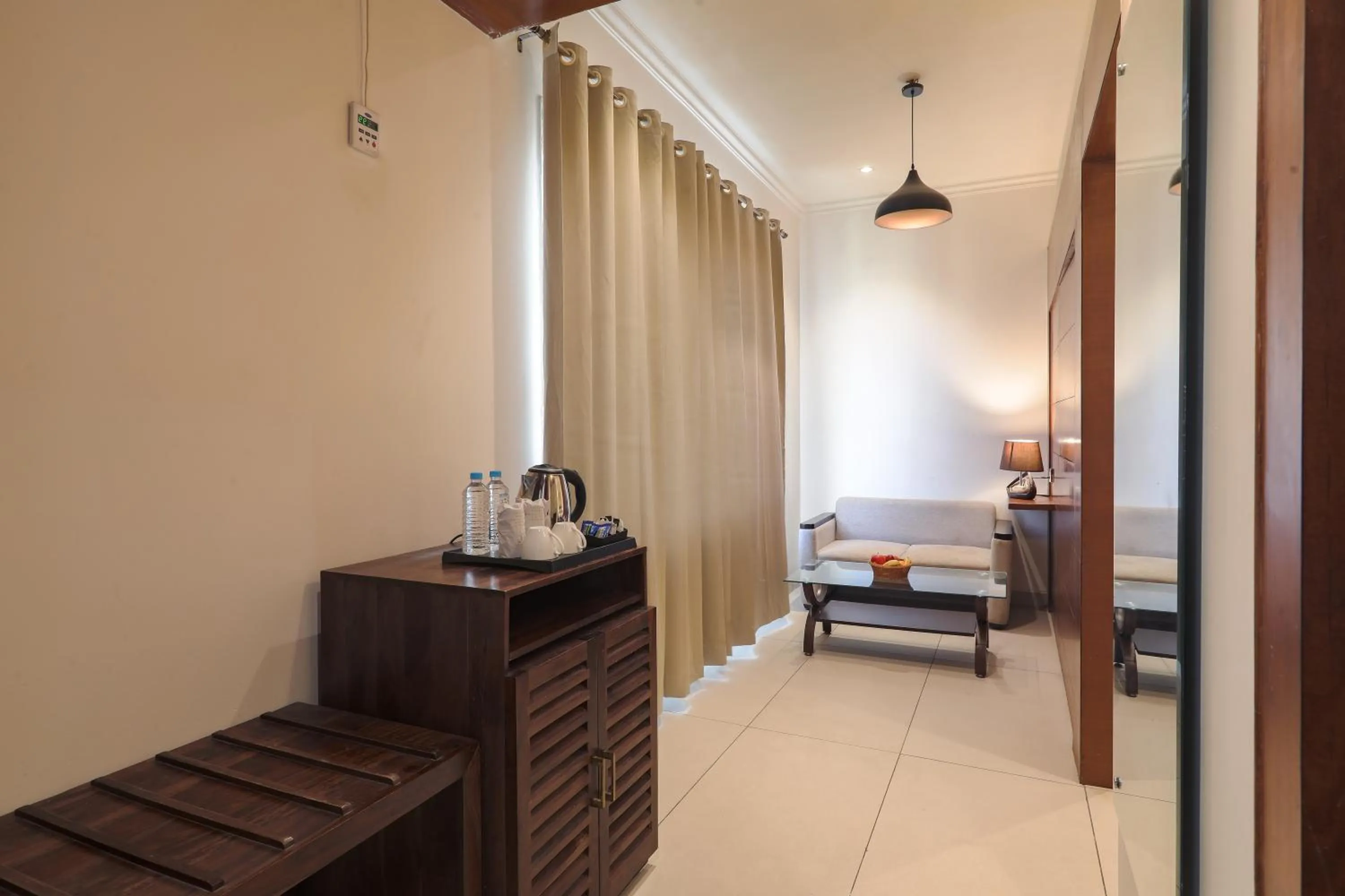 Seating area in The Vrindwoods