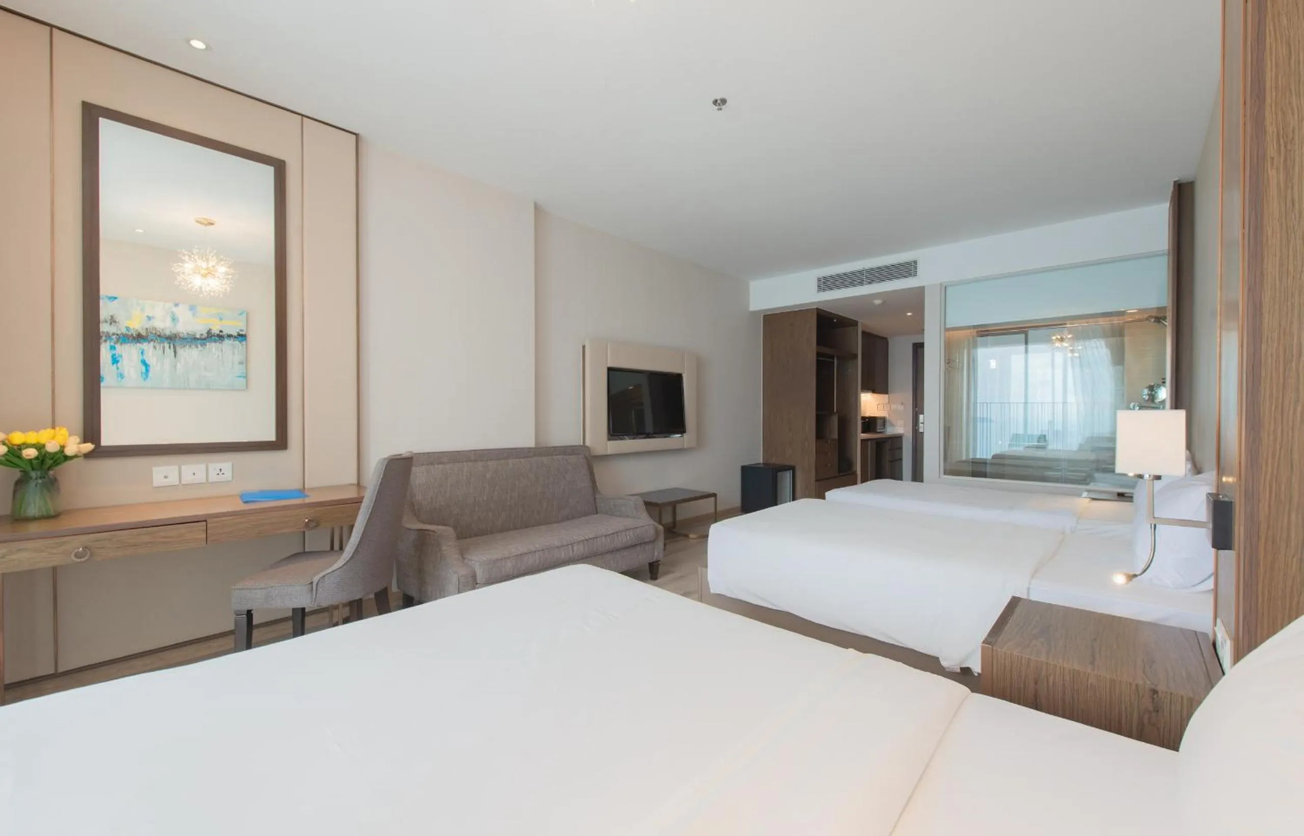 Bed in PANORAMA Condotel by HLG