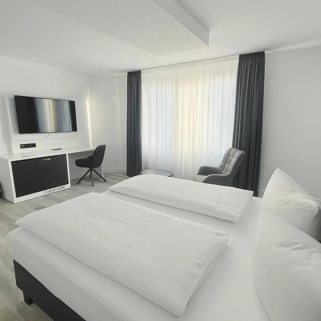 Photo of the whole room, Bed in DORMERO Hotel Dessau-Roßlau