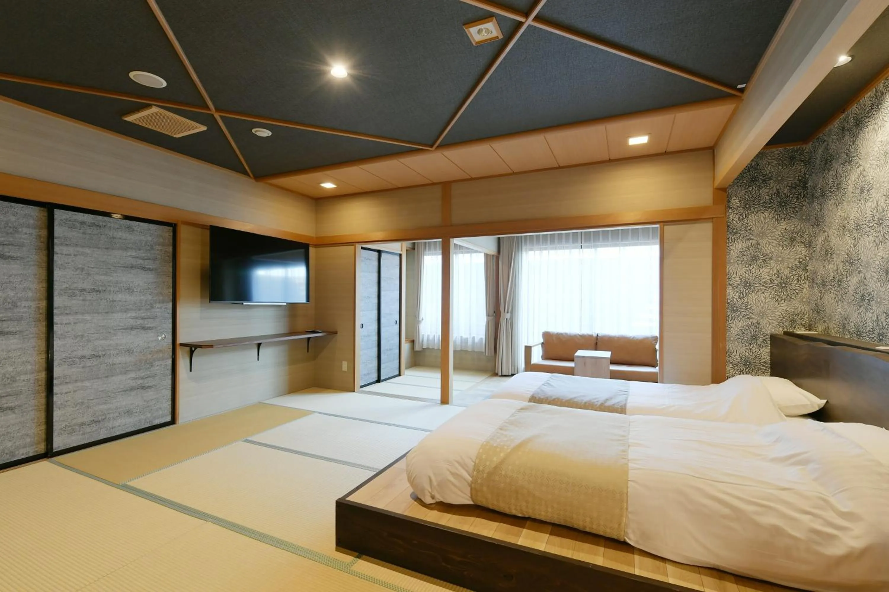 Photo of the whole room, Bed in Hanasuishou