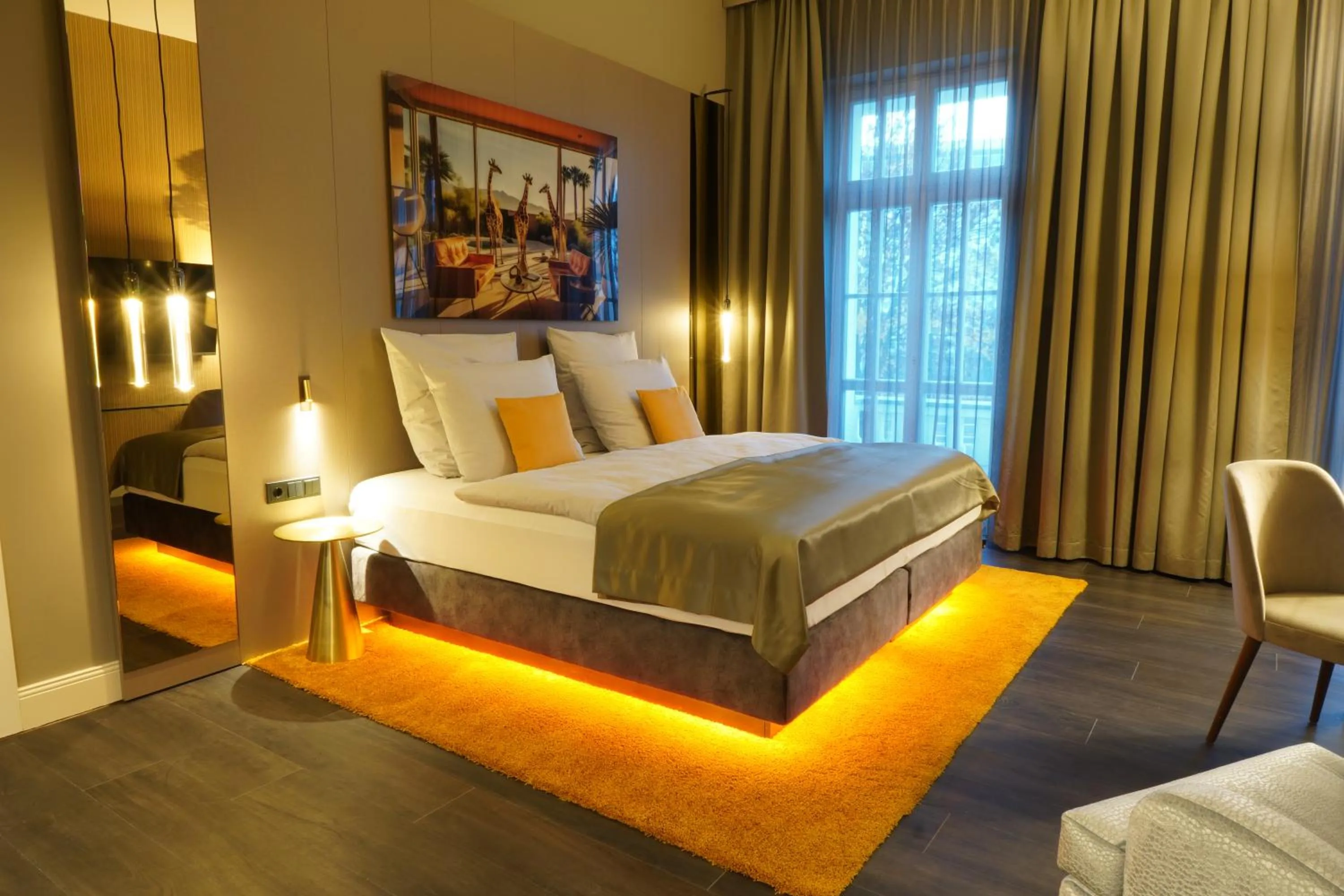 Bed in Lumière Boutiquehotel im Fürstenhof Leipzig