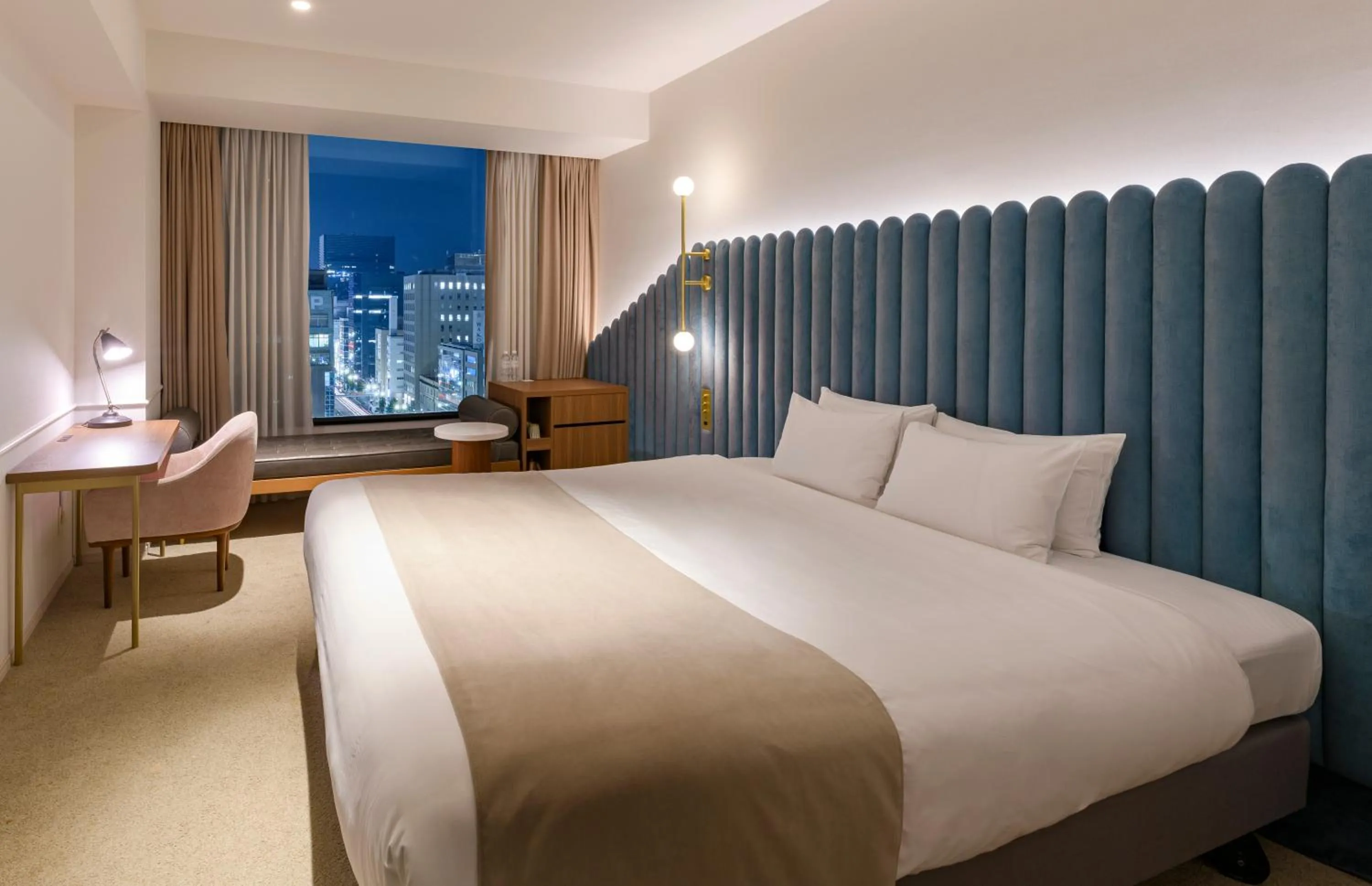 Photo of the whole room, Bed in The Knot Hiroshima