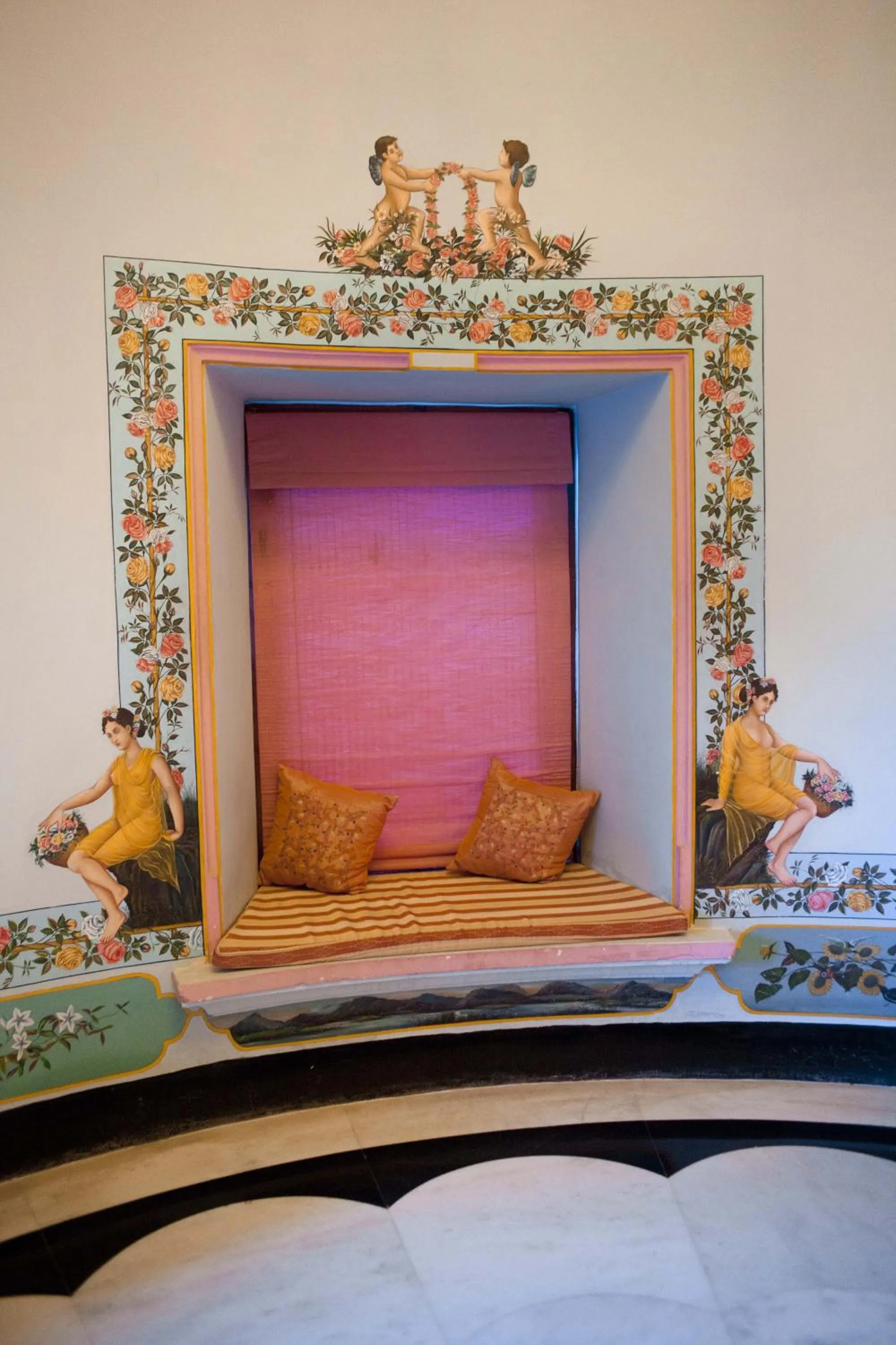 Decorative detail, Bed in Shiv Niwas Palace by HRH Group of Hotels