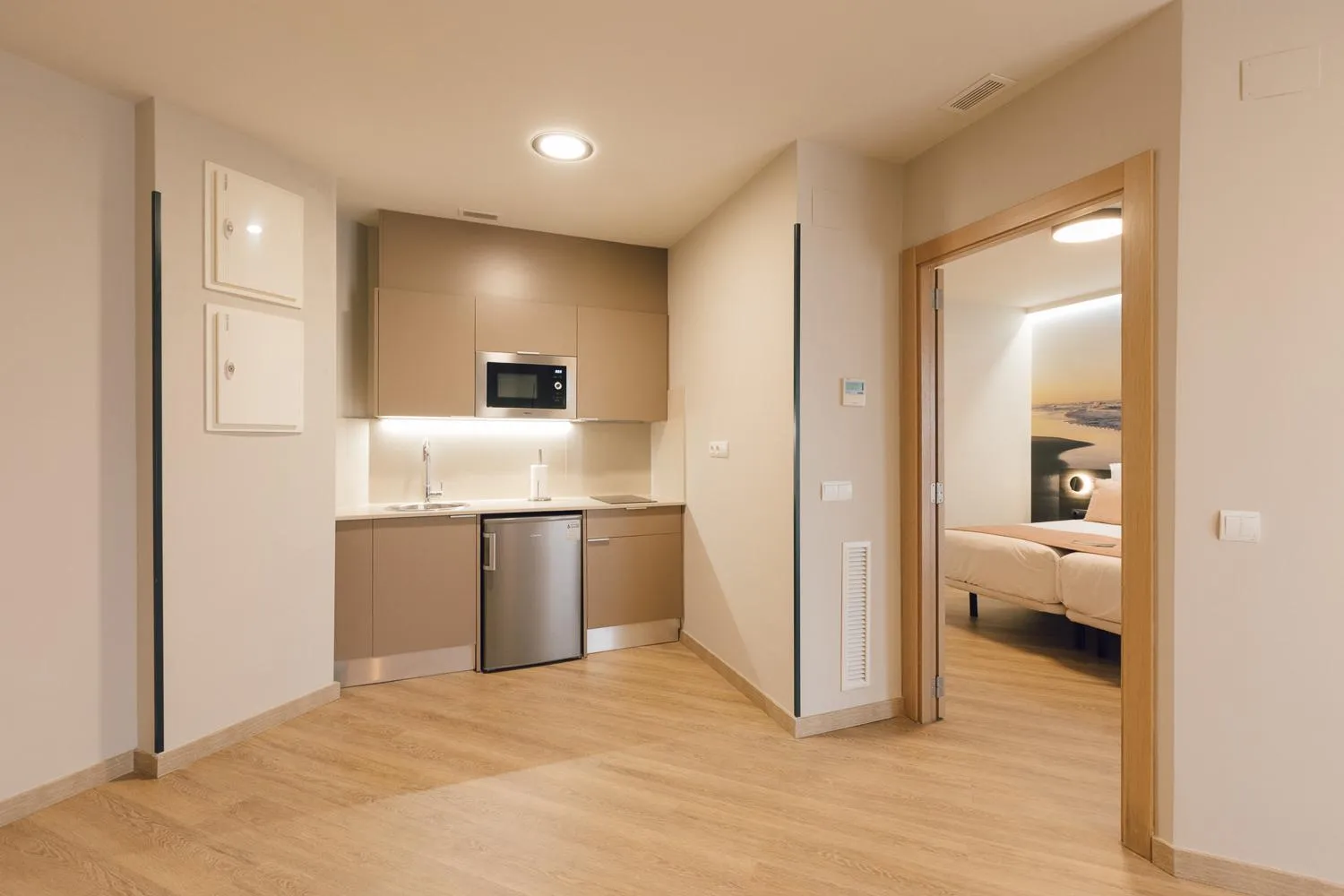 Bed in Palau Suites & Apartments