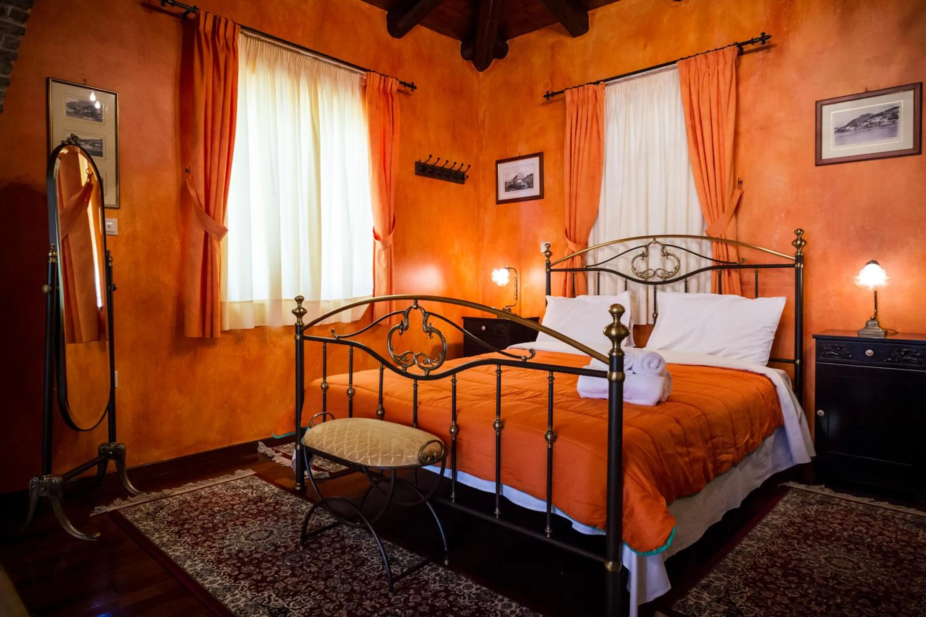 Decorative detail, Bed in Acronafplia Pension A