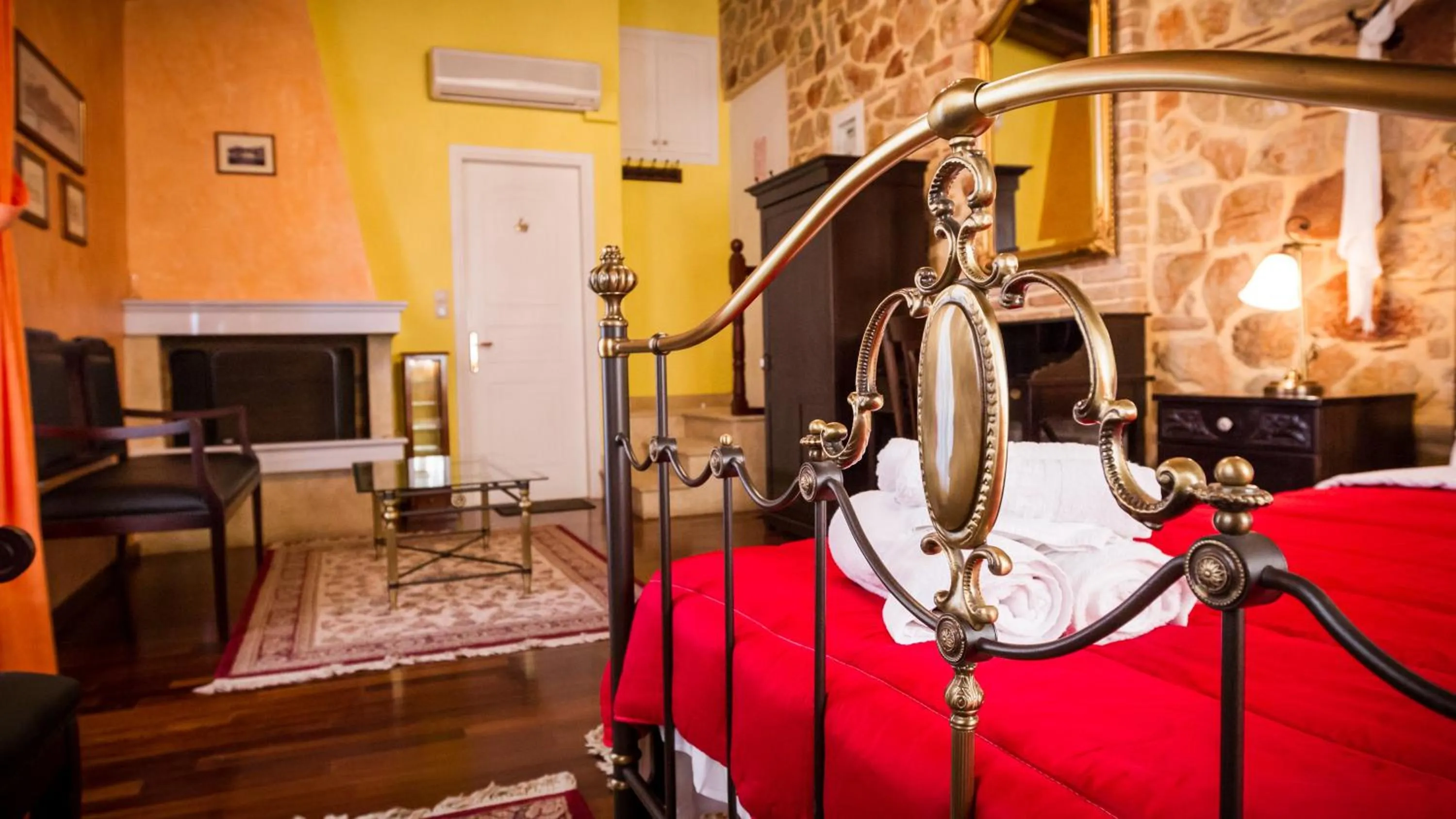 Decorative detail, Bed in Acronafplia Pension A