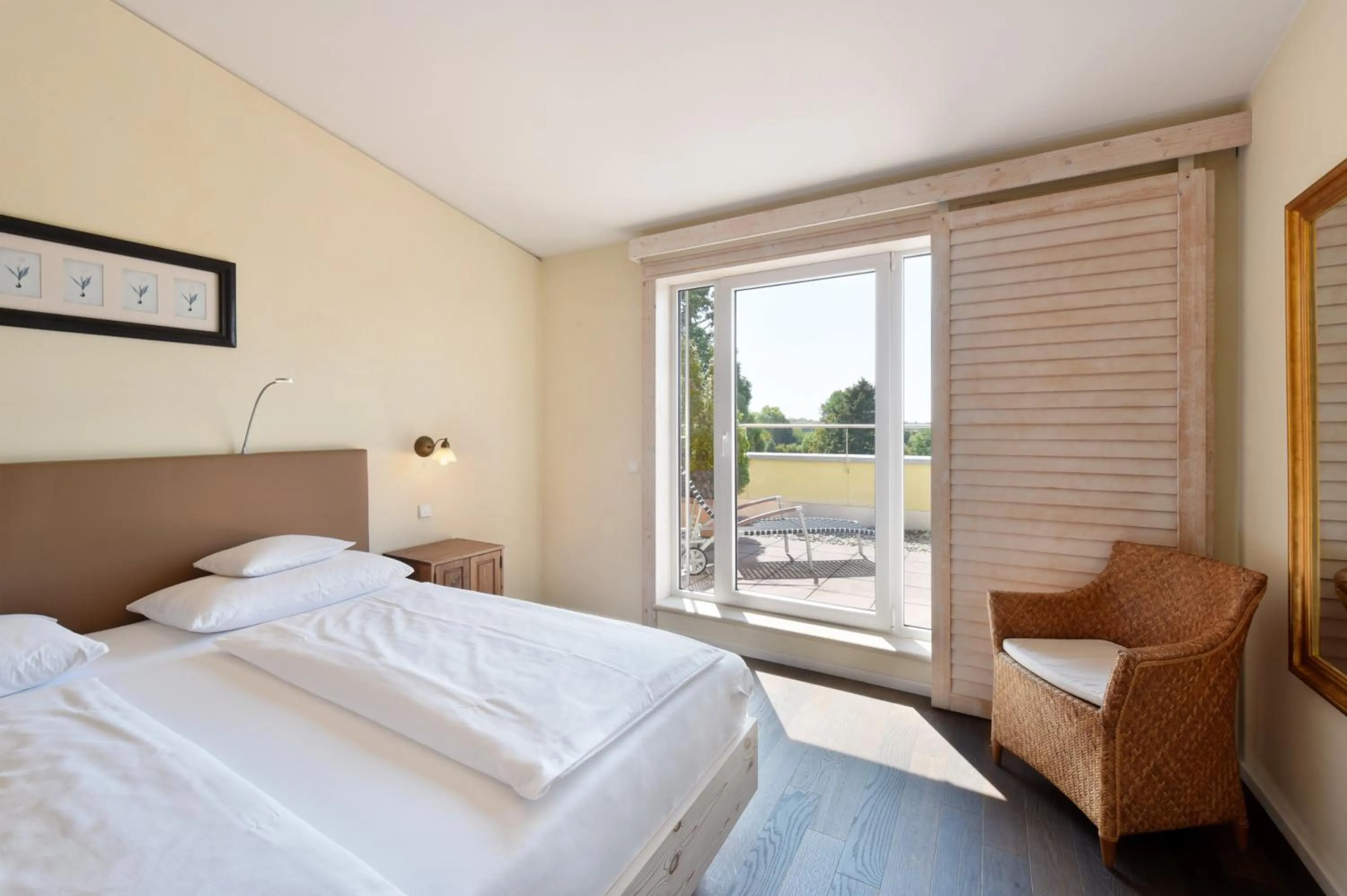 Photo of the whole room, Bed in Hotel Hirschen in Freiburg-Lehen