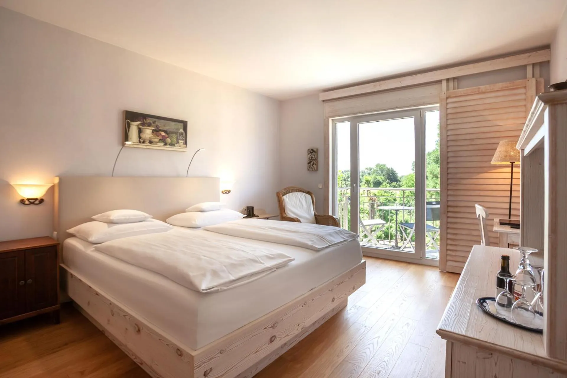 Photo of the whole room, Bed in Hotel Hirschen in Freiburg-Lehen