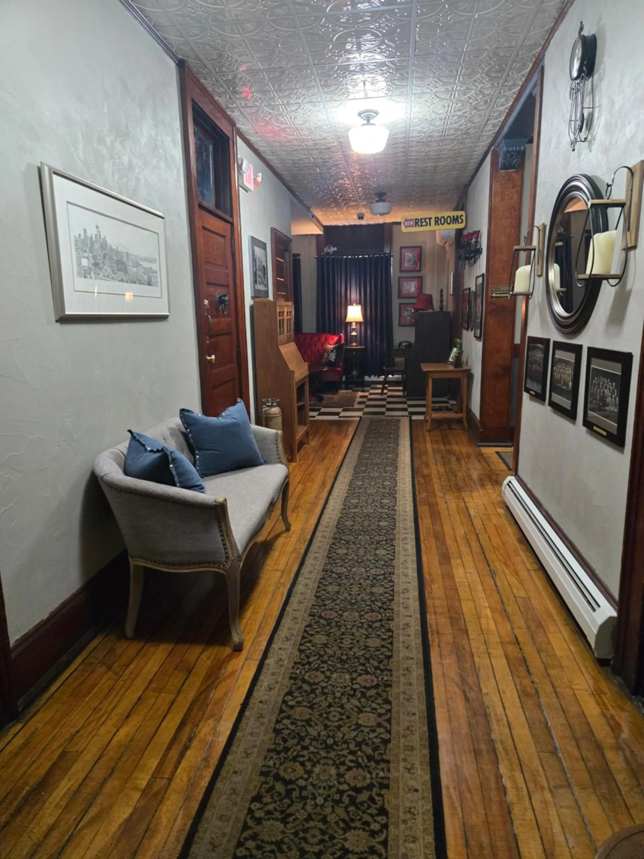 Bed in Firehouse Inn