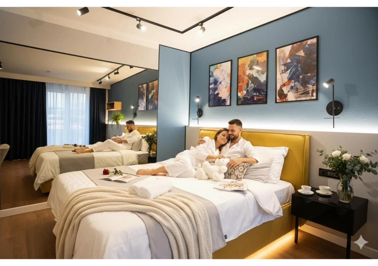 Bed in Emil Balaban Luxury Apart-Hotel