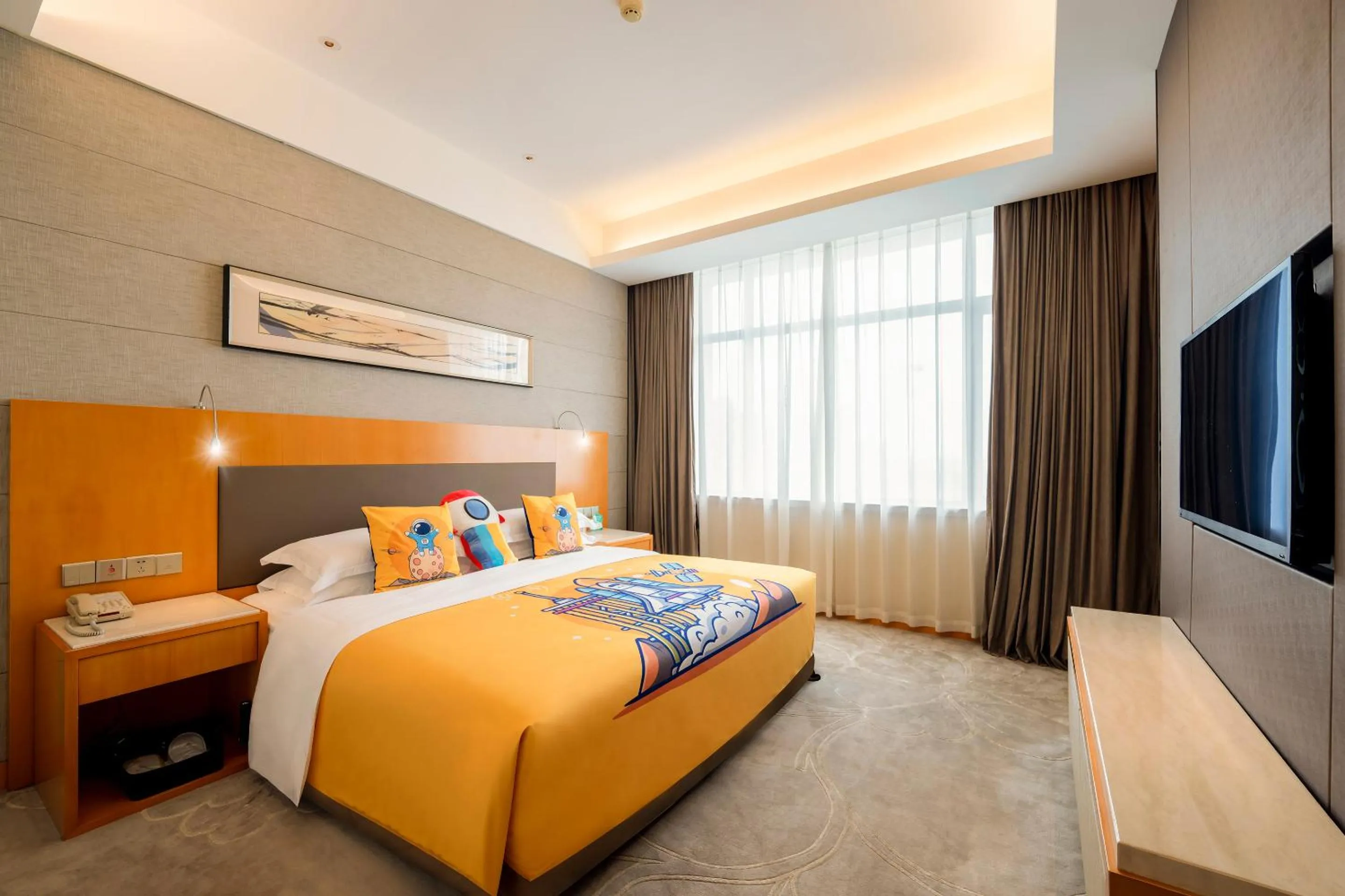 Bed in Jinling Grand Hotel