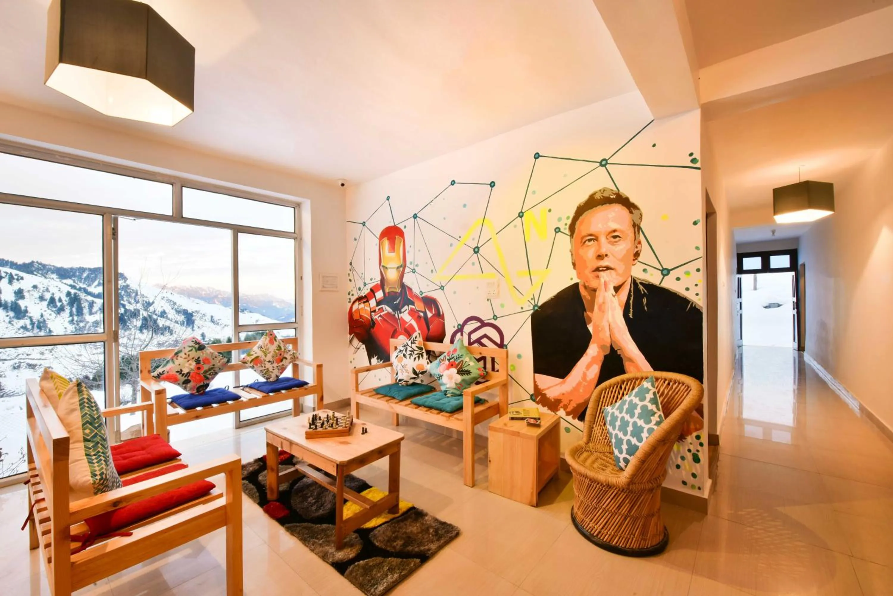 Living room in Zostel Rajgundha