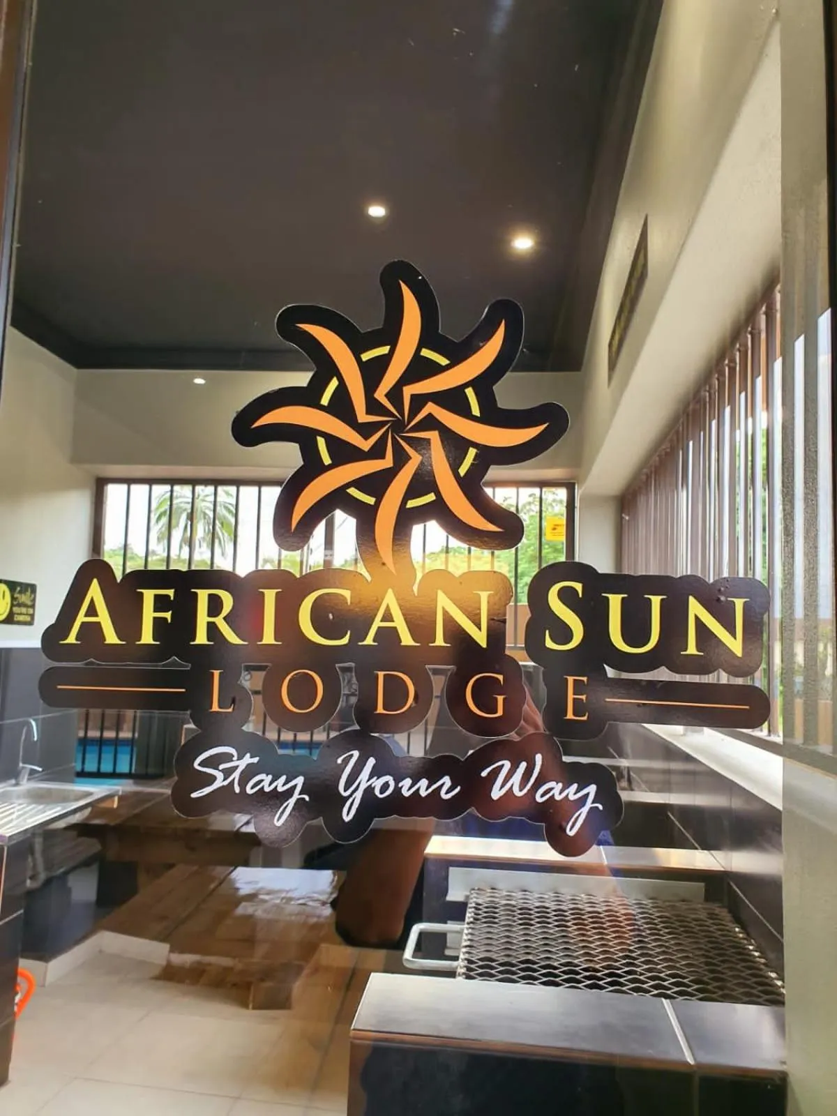 Communal kitchen in African Sun Lodge