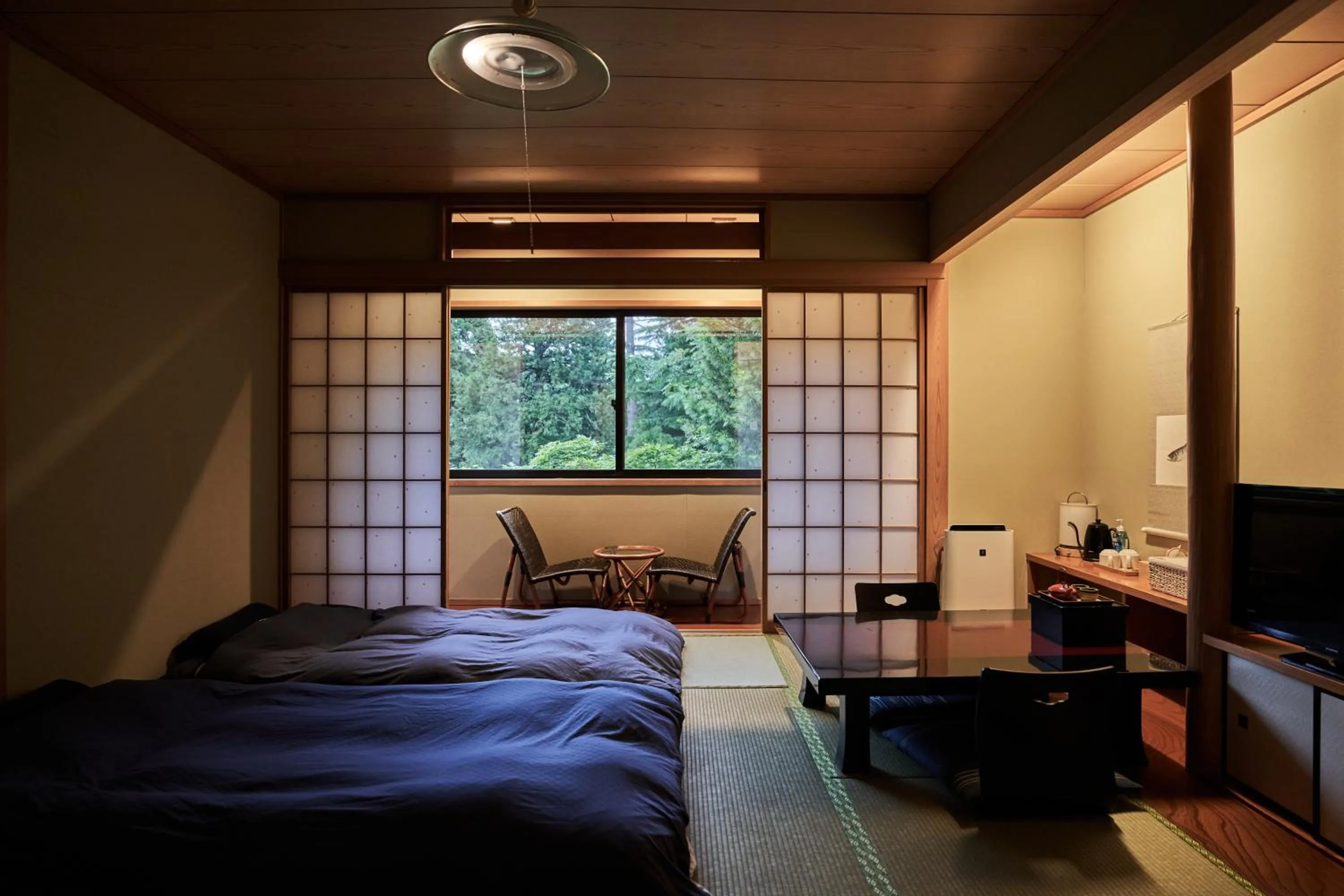 Bed in Ajisai Onsen Ryokan - Award Winning Private Open Air Onsen