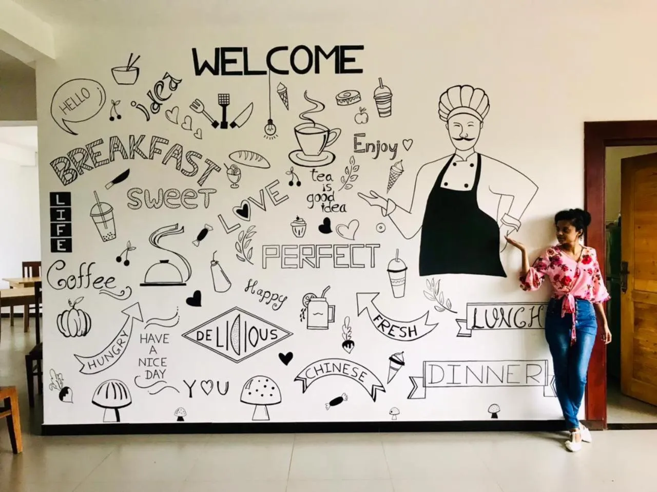 Text overlay in 3 Arch Resort Ella