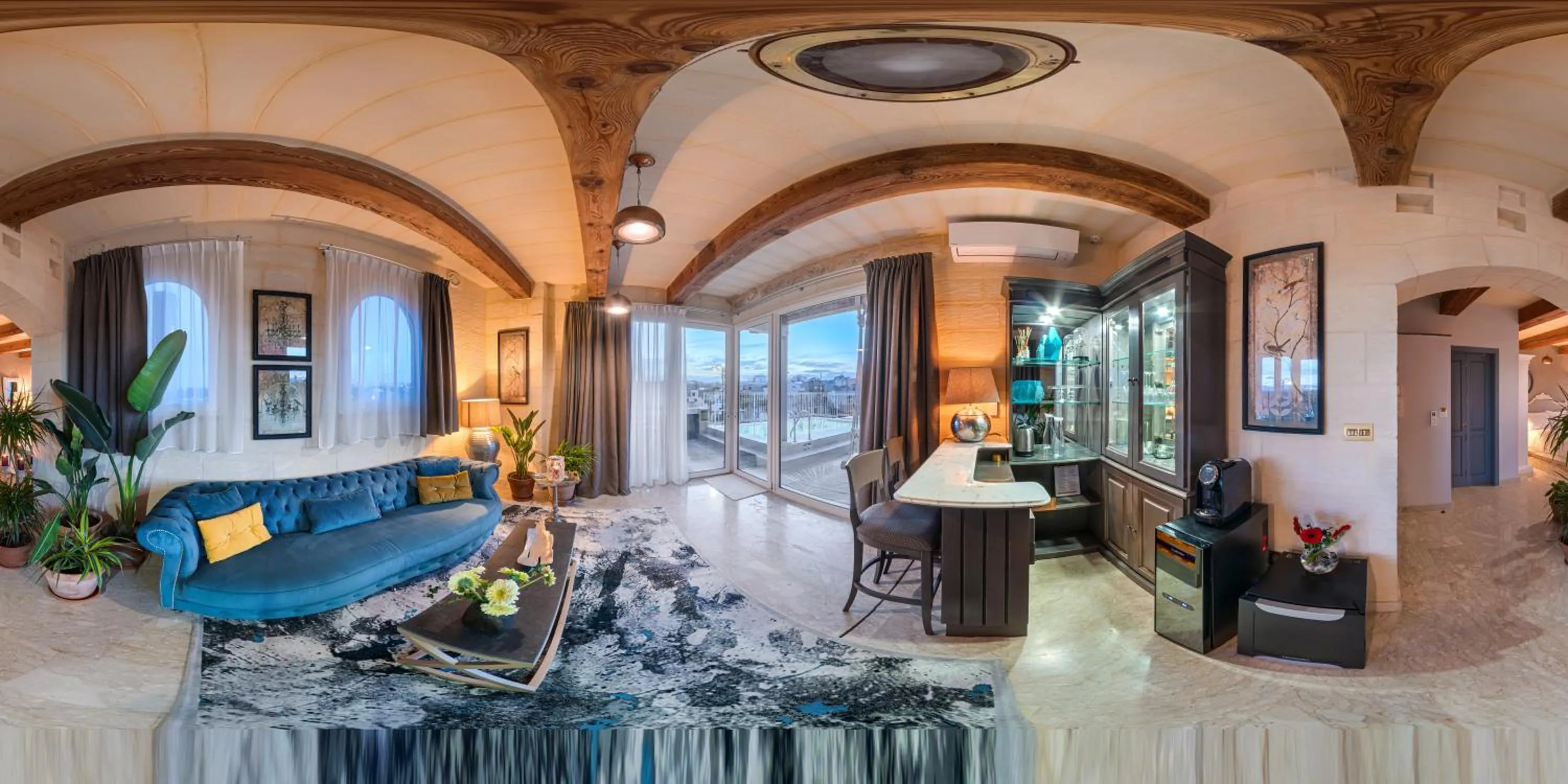 Seating area in Lulu Boutique Hotel