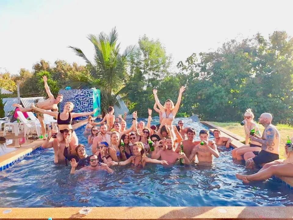 Swimming pool in Pai circus hostel