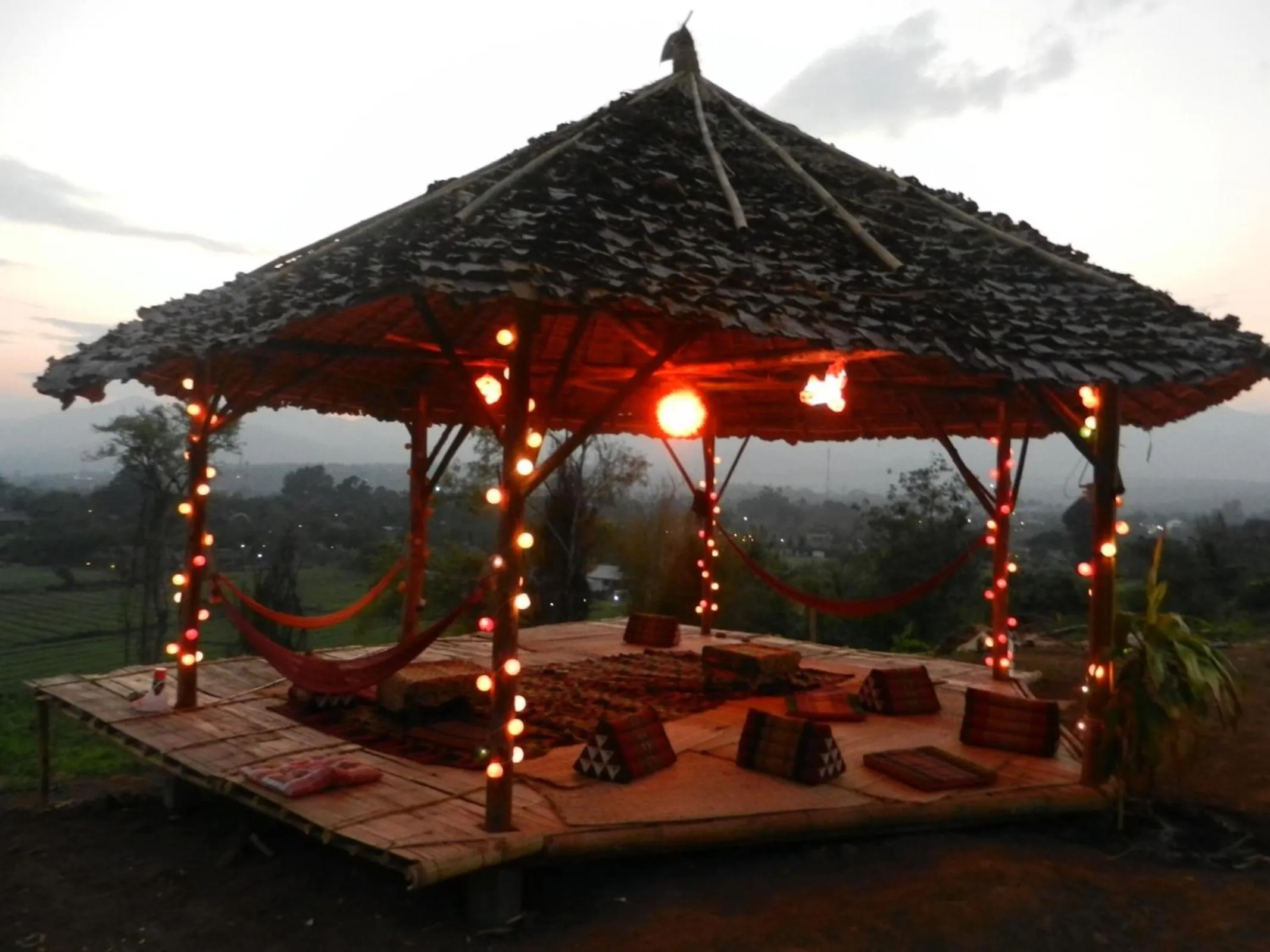 Facade/entrance in Pai circus hostel