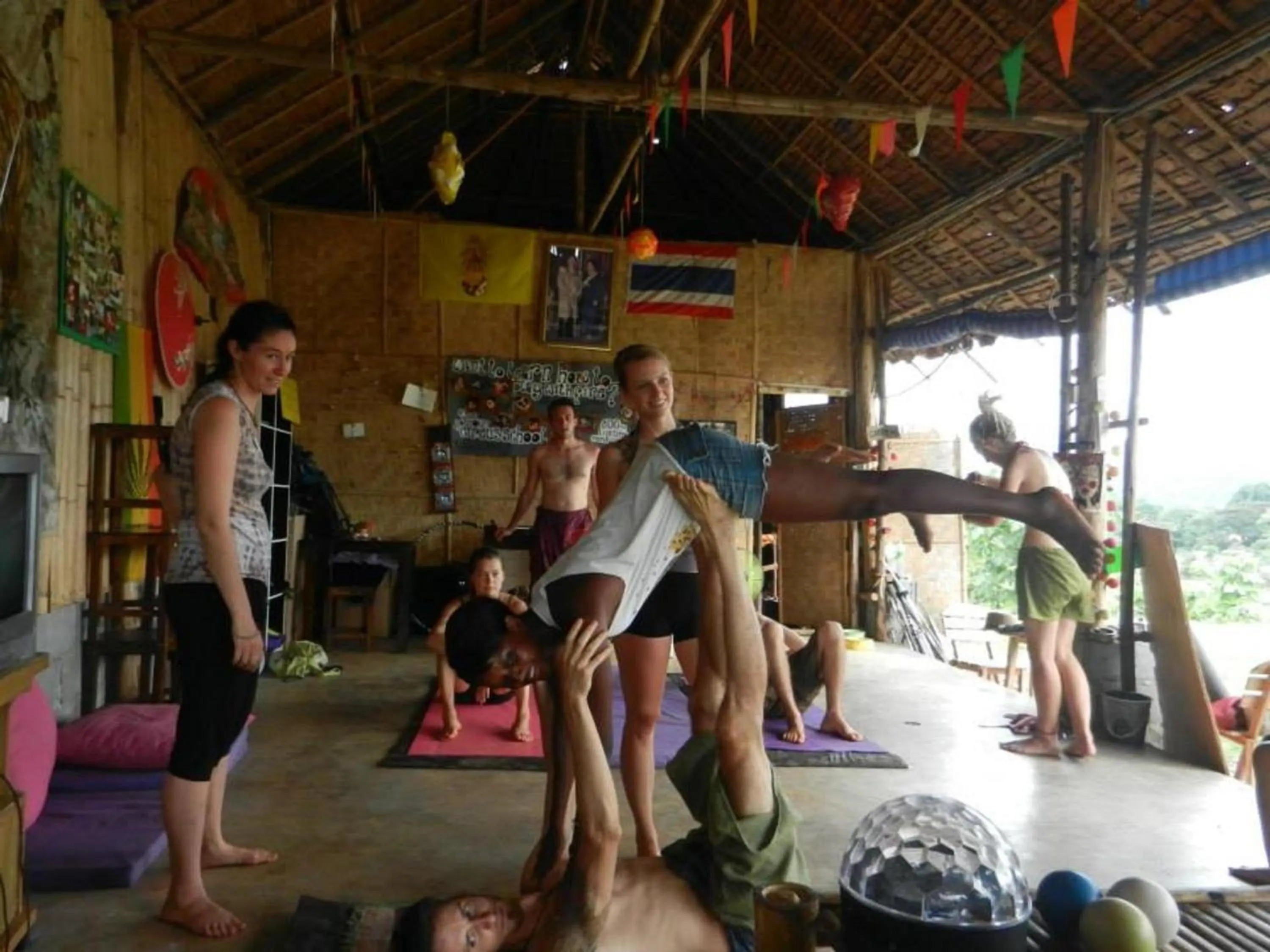 People in Pai circus hostel