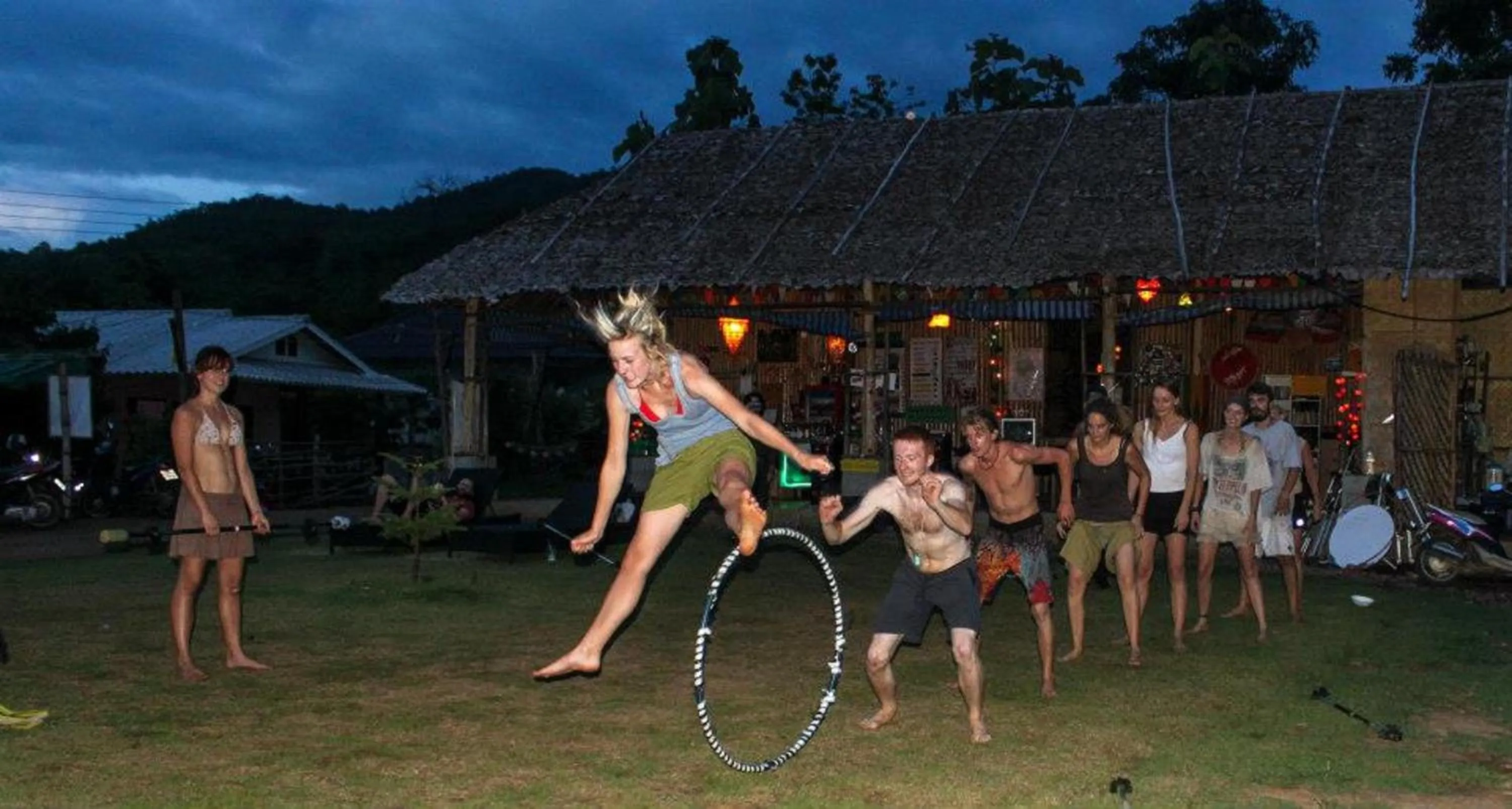 People in Pai circus hostel