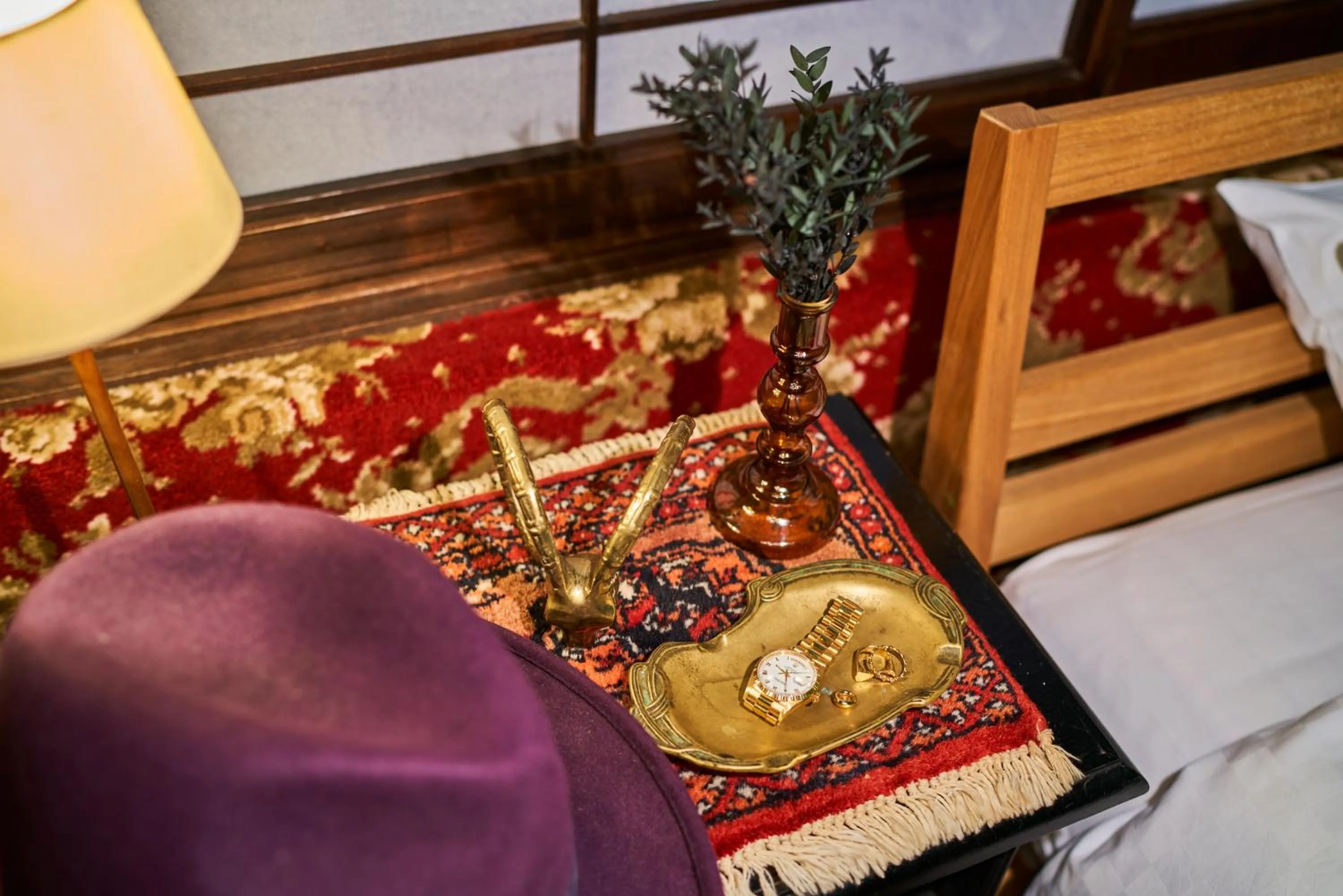 Decorative detail, Bed in HOTEL Clam Chowder