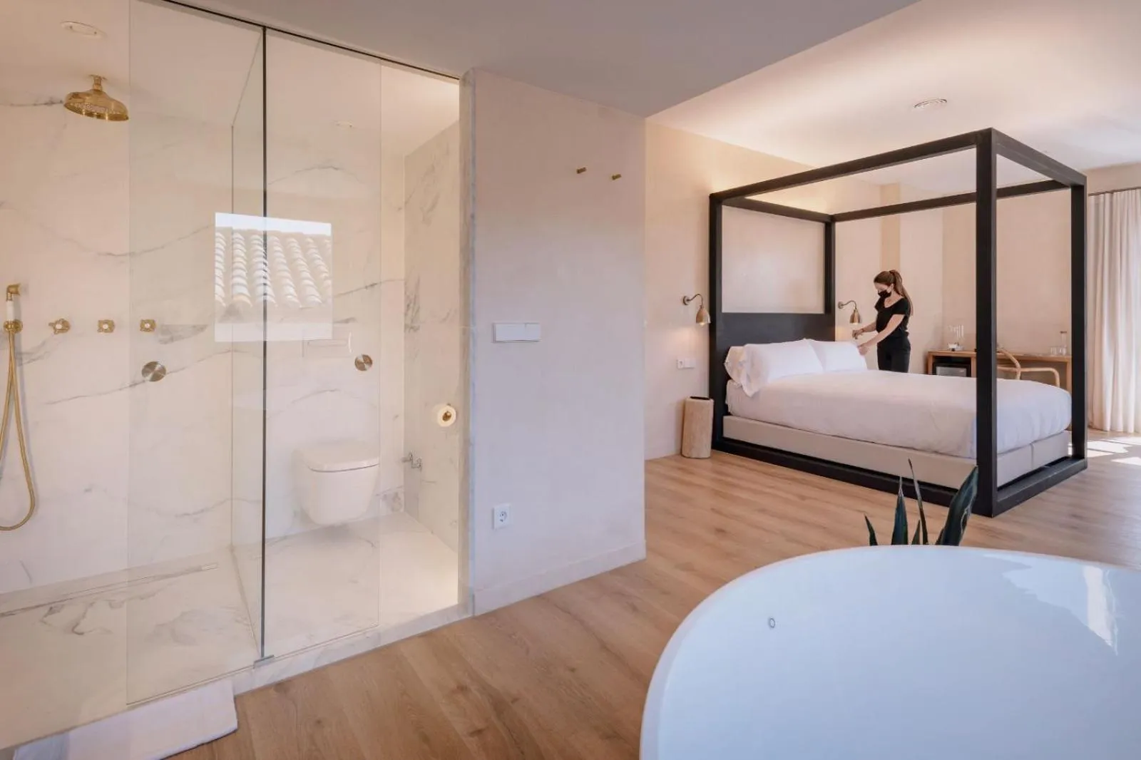 Bed in Hotel Palau Macelli & Spa