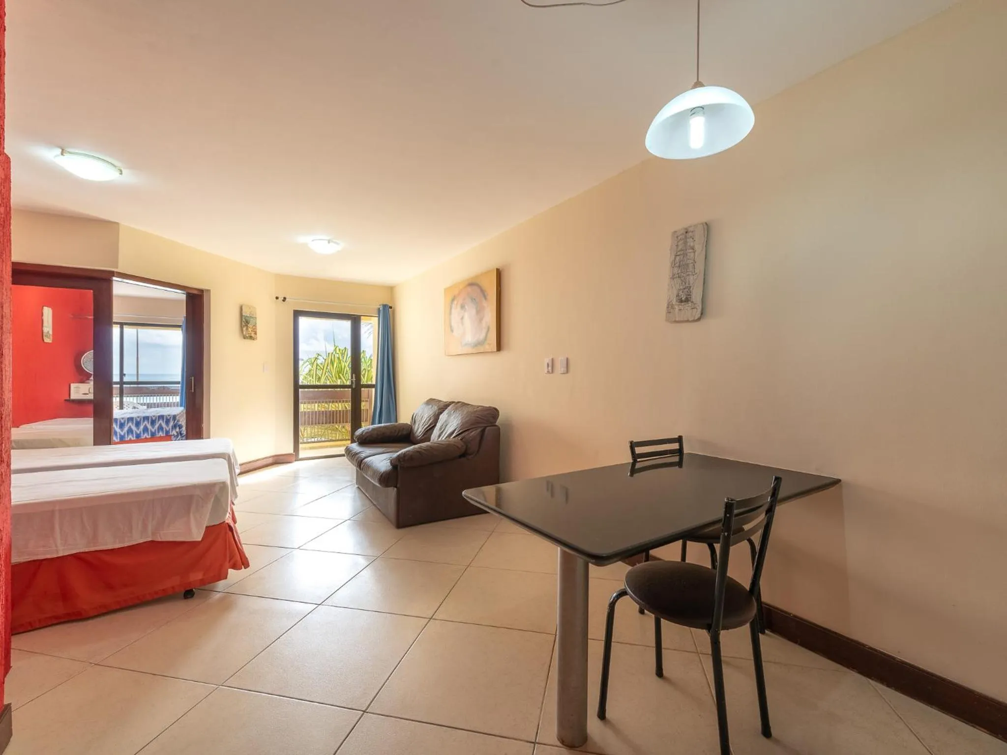 Seating area, Bed in Happy Hotel Praia Azul
