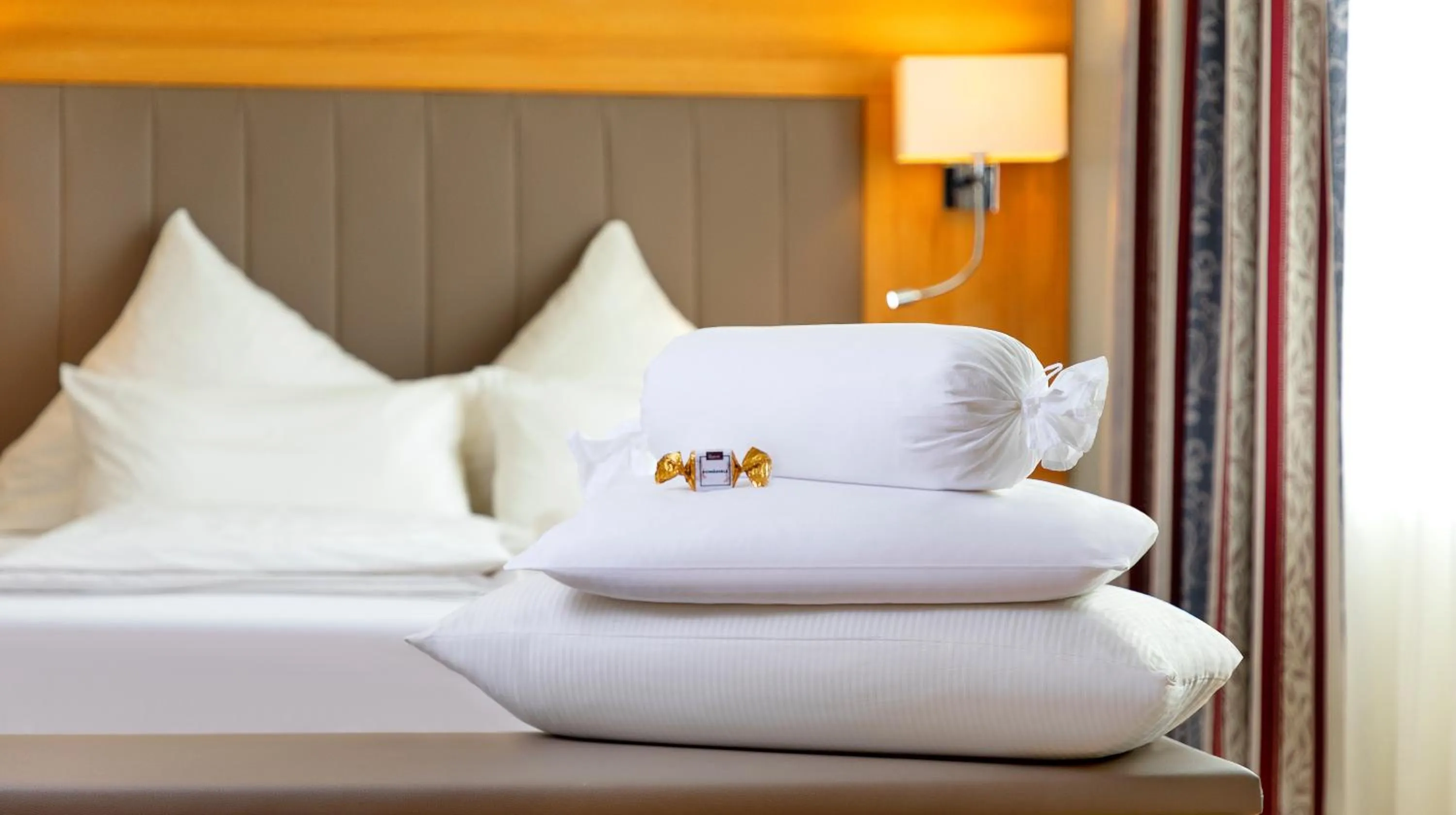 Decorative detail, Bed in Hotel Löwengarten