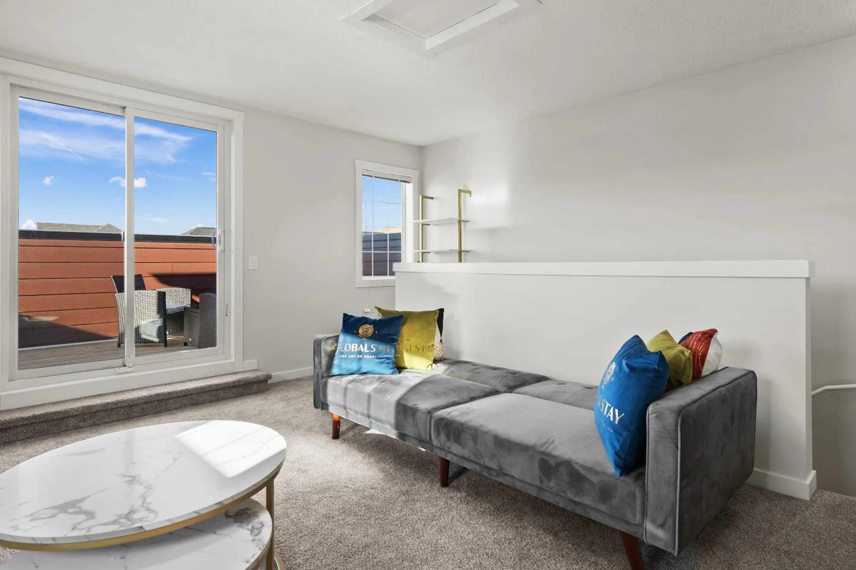 Living room, Bed in GLOBALSTAY New Apartments in Cranbrook Free street parking