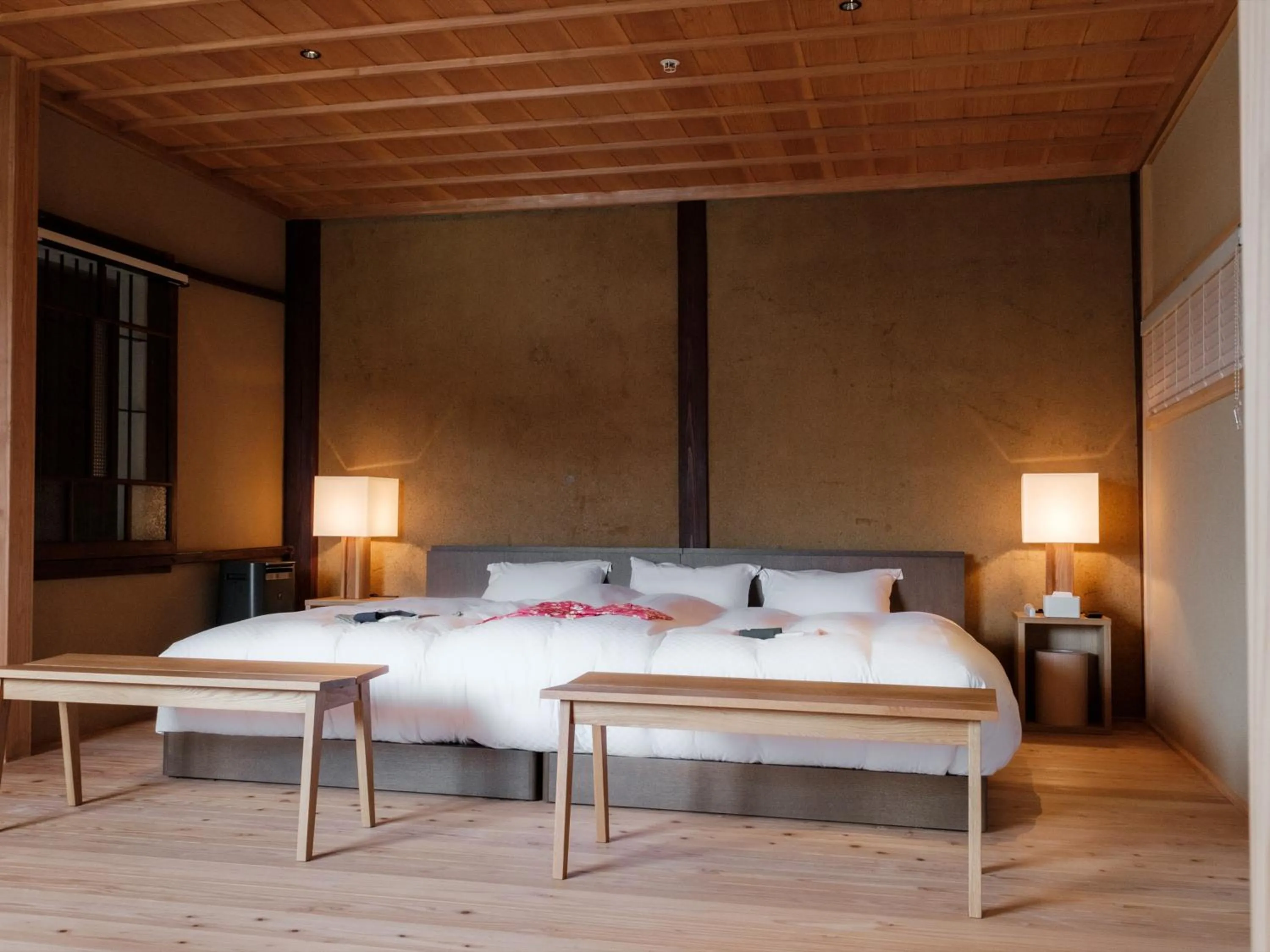 Bedroom, Bed in NIPPONIA HOTEL Yamefukushima Merchant Town