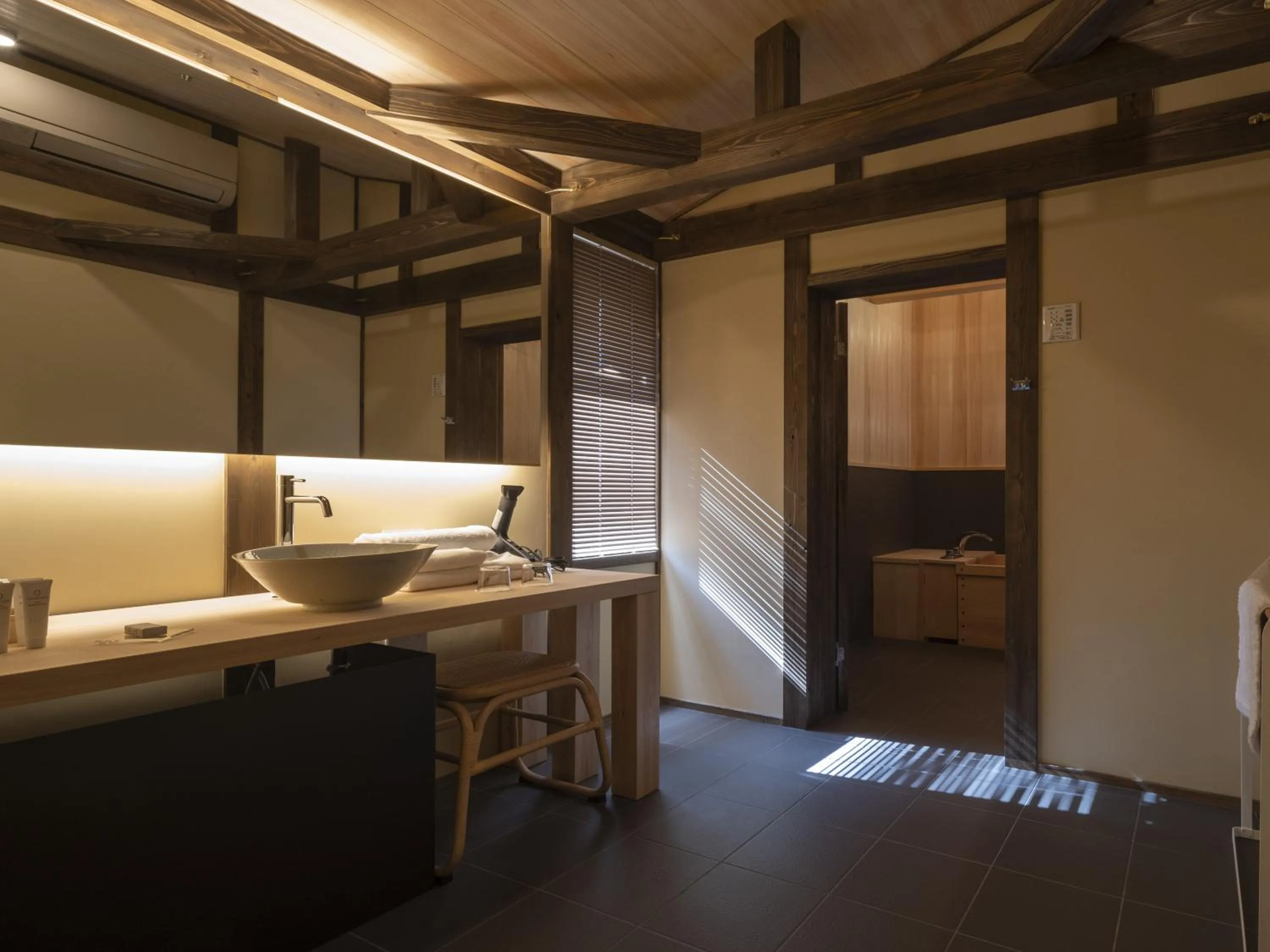 Bathroom, Bed in NIPPONIA HOTEL Ozu Castle Town