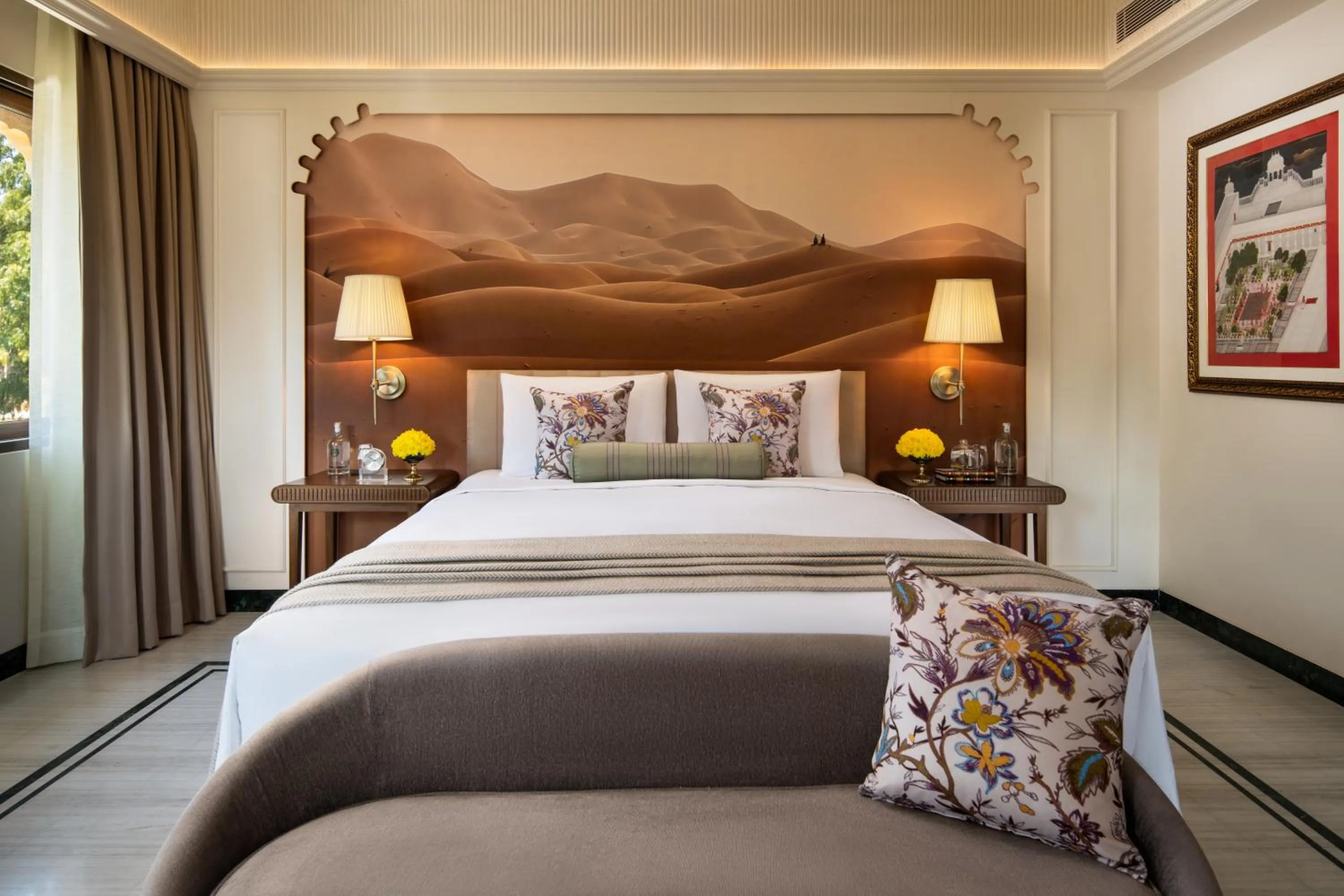 Bed in Taj Gorbandh Palace, Jaisalmer