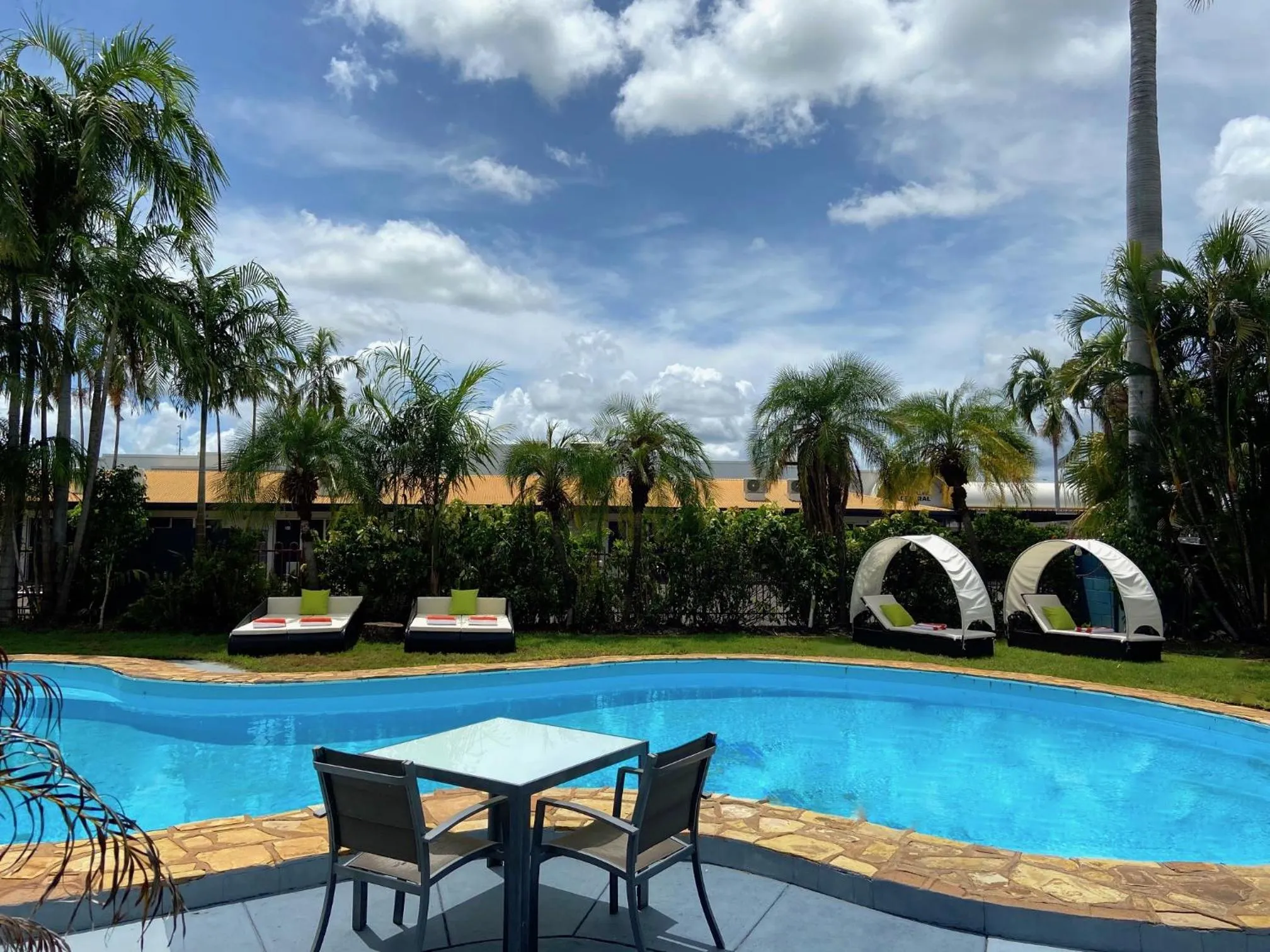 Pool view in Katherine Motel